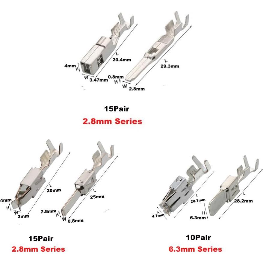 Kit de Terminales Eléctricos Automotrices AYZAR 430 Pcs 28 Tipos