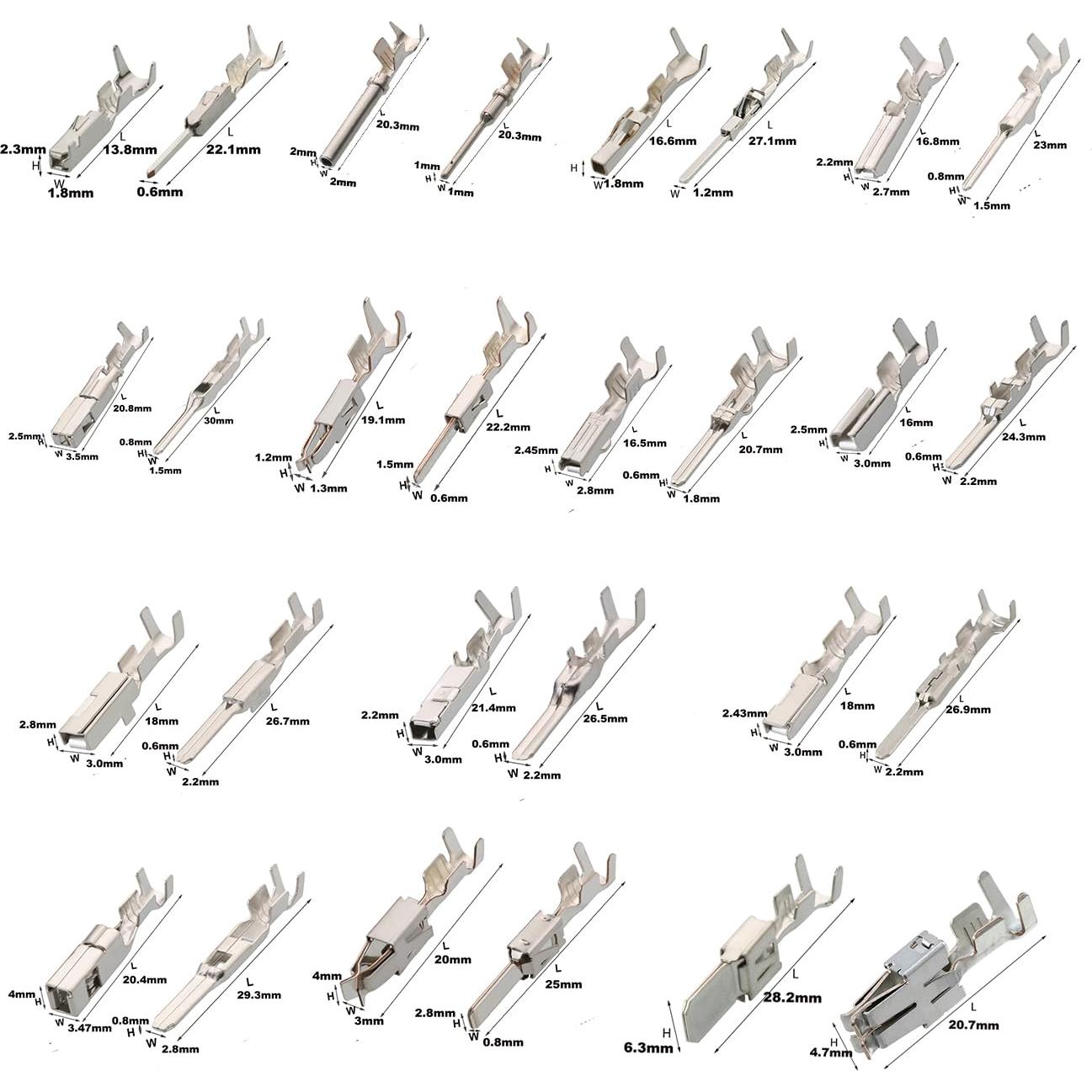 Kit de Terminales Eléctricos Automotrices AYZAR 430 Pcs 28 Tipos