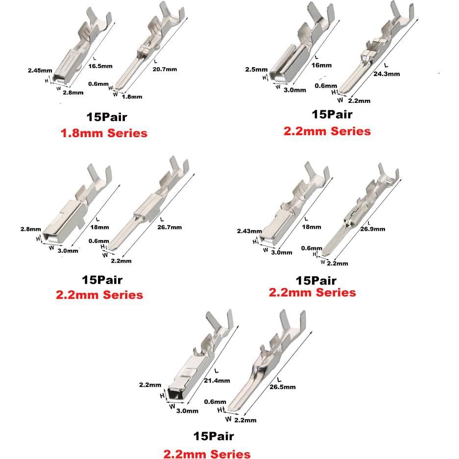 Kit de Terminales Eléctricos Automotrices AYZAR 830Pcs 28 Valores