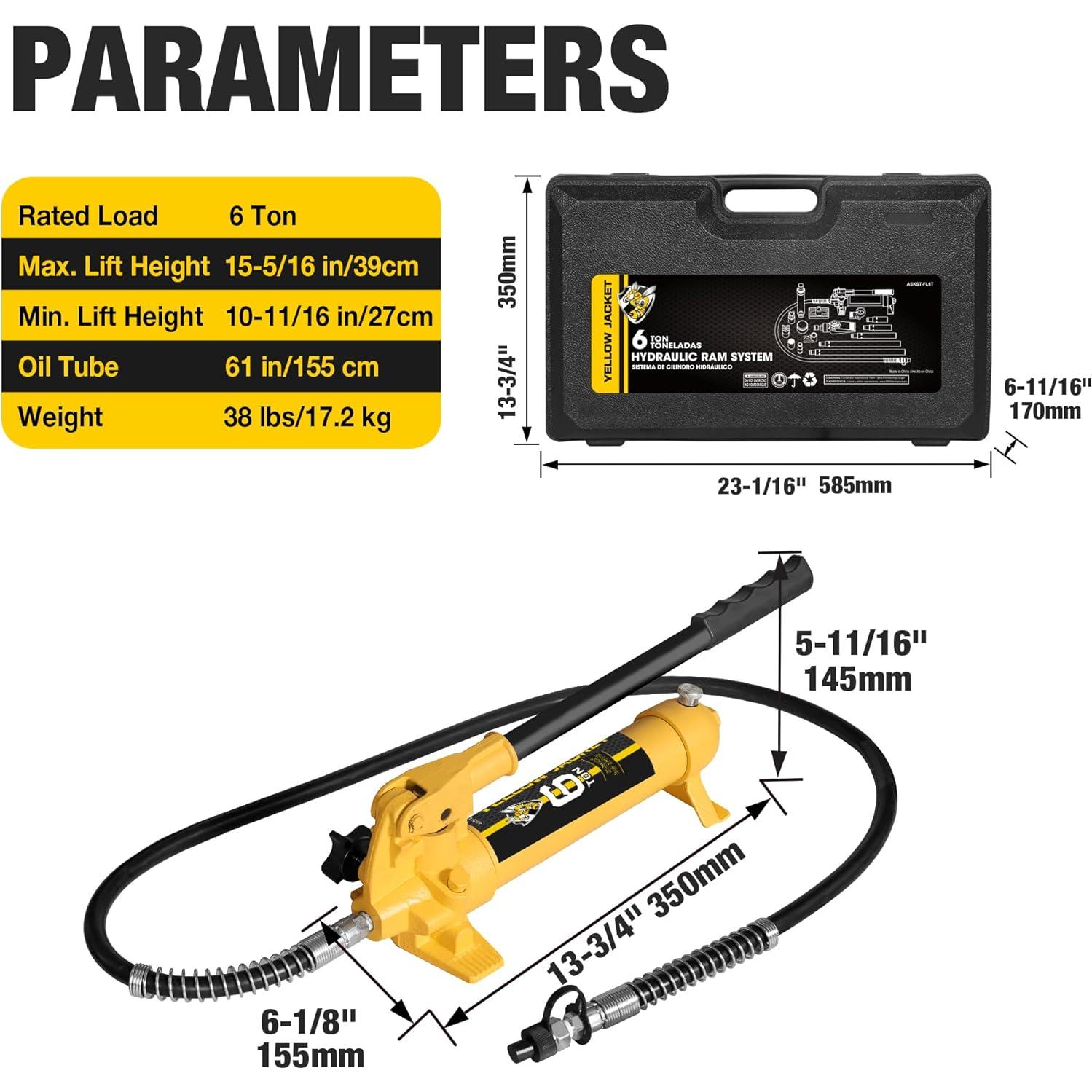 Kit Hidráulico YELLOW JACKET 6 Toneladas Porta Power