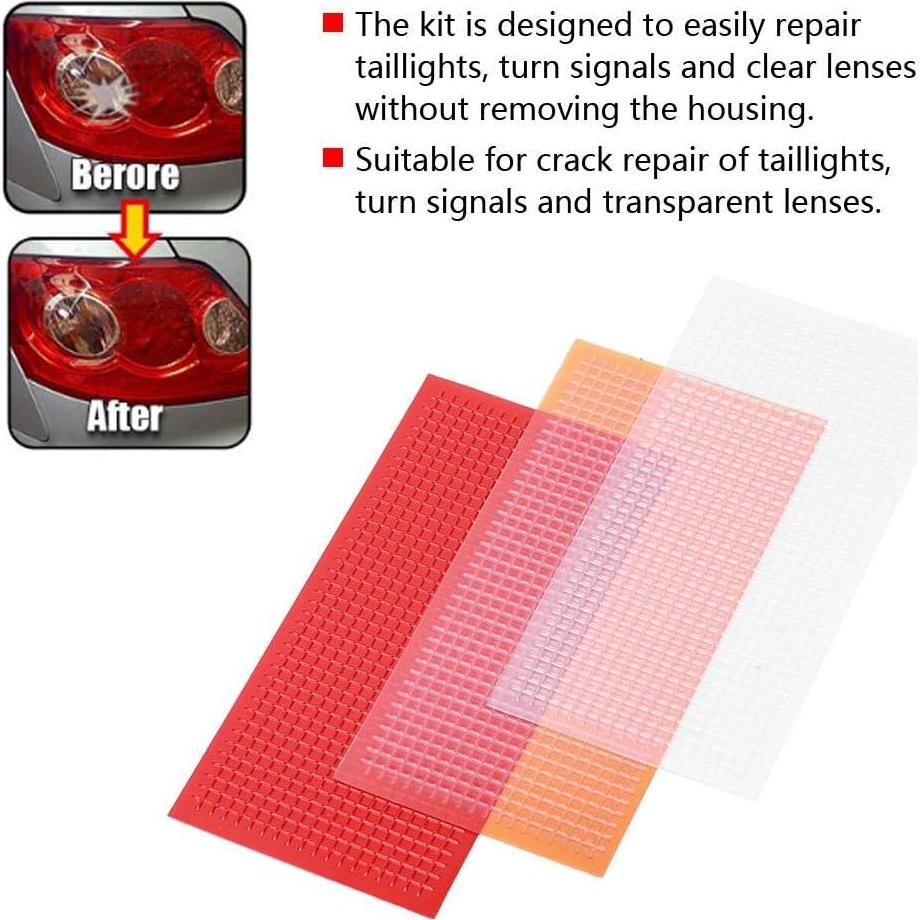 Kit de Reparación de Luz Trasera Duokon 3 Piezas Rojo Ámbar Transparente