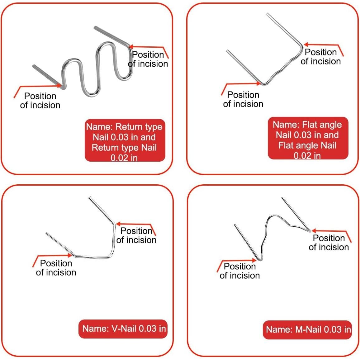 Kit de Soldador de Plástico Sandfren para Automóviles 200PCS