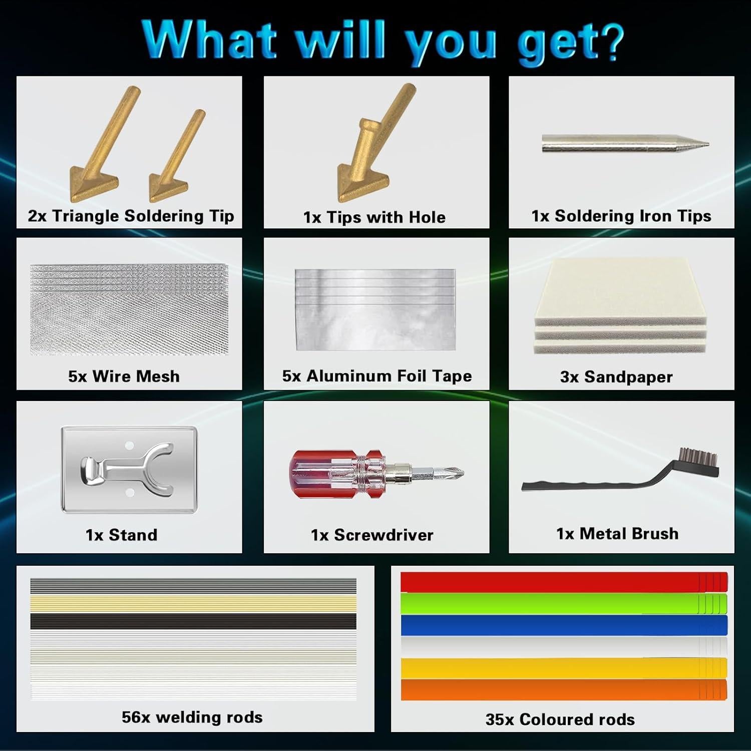 Soldador de Plástico 120W FGRSRZ con 106 Varillas y Accesorios