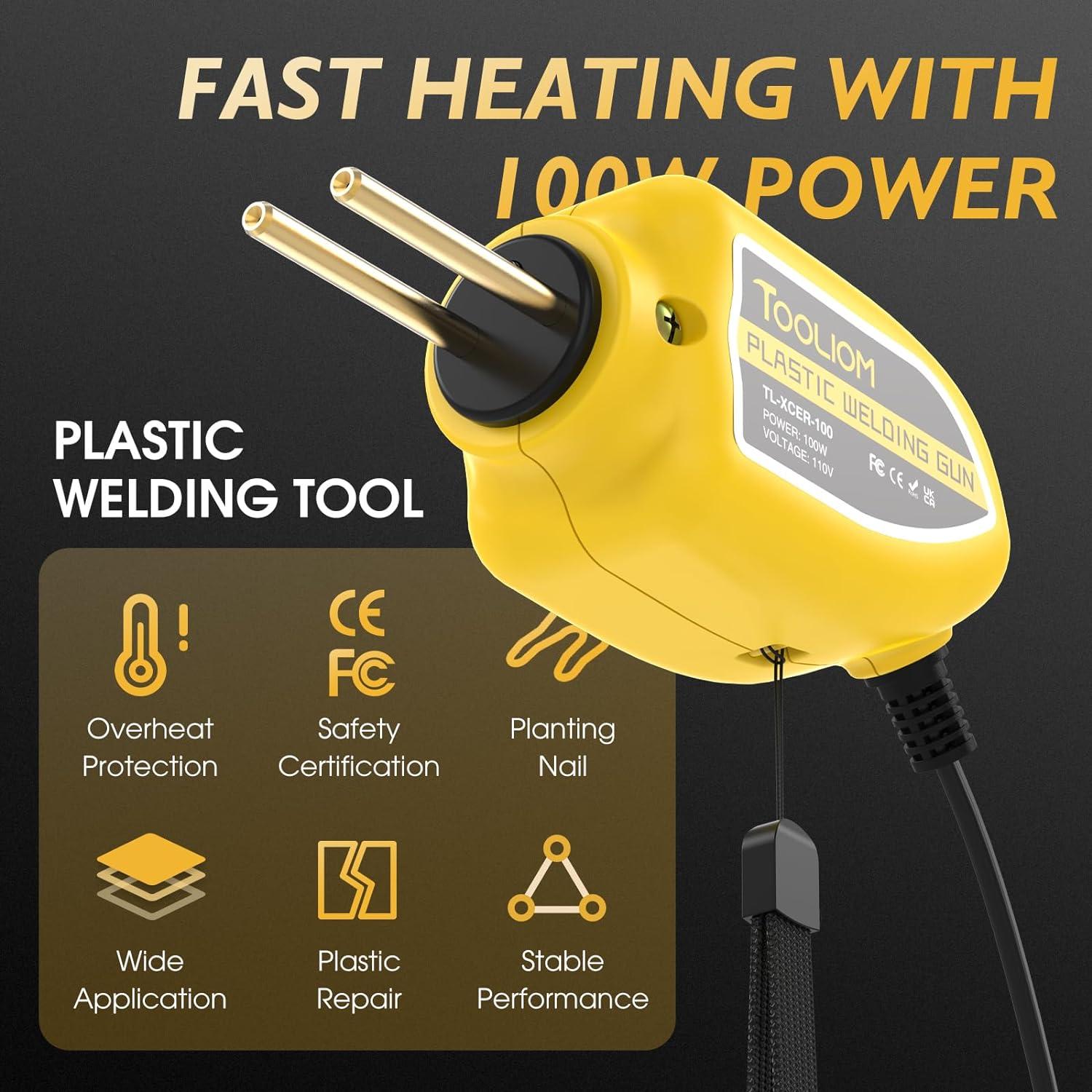 Soldador de Plástico TOOLIOM 100W Portátil con Kit de 200 Piezas