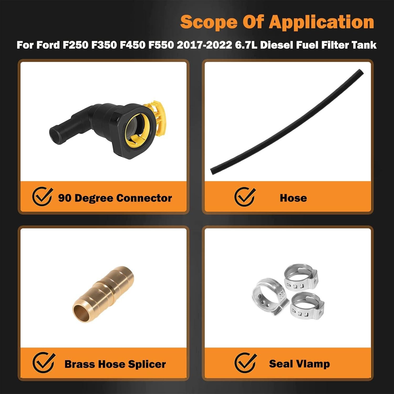 Kit de Reparación de Filtro de Combustible Diesel E-cowlboy para Ford F250 F350 F450 F550 2011-2022