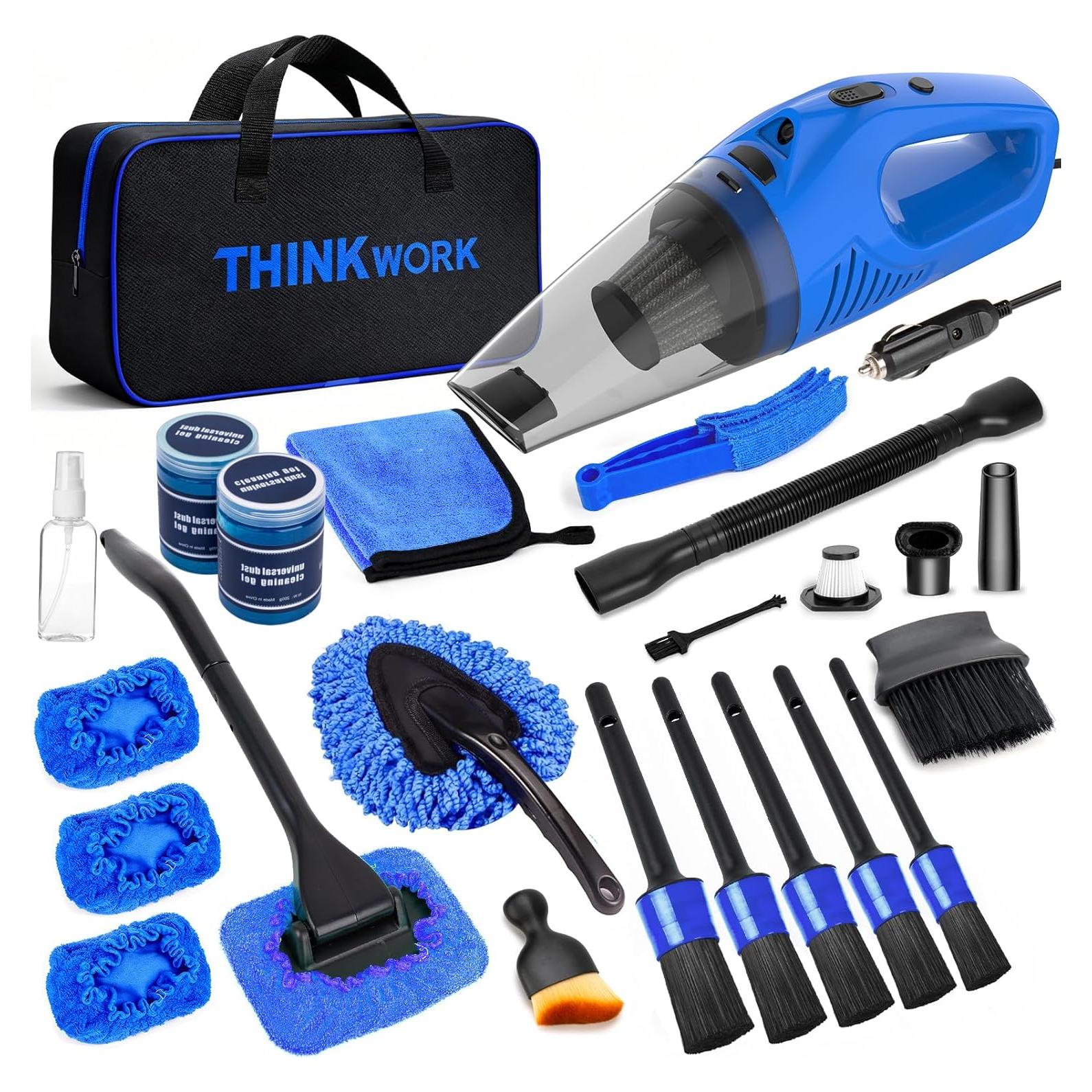 Kit de Limpieza de Coche Thinkwork W6288 16 Piezas con Aspiradora