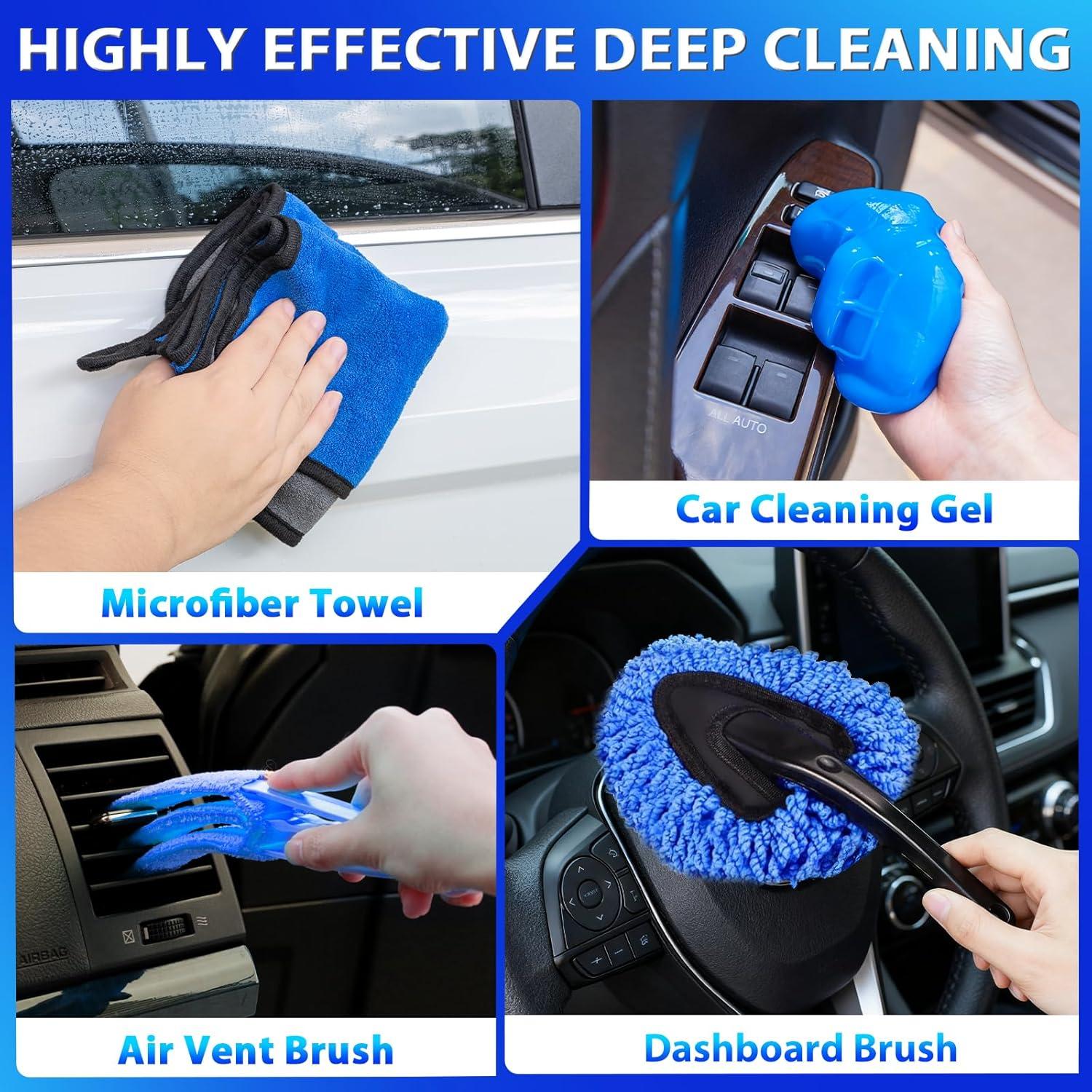 Kit de Limpieza de Coche Thinkwork W6288 16 Piezas con Aspiradora