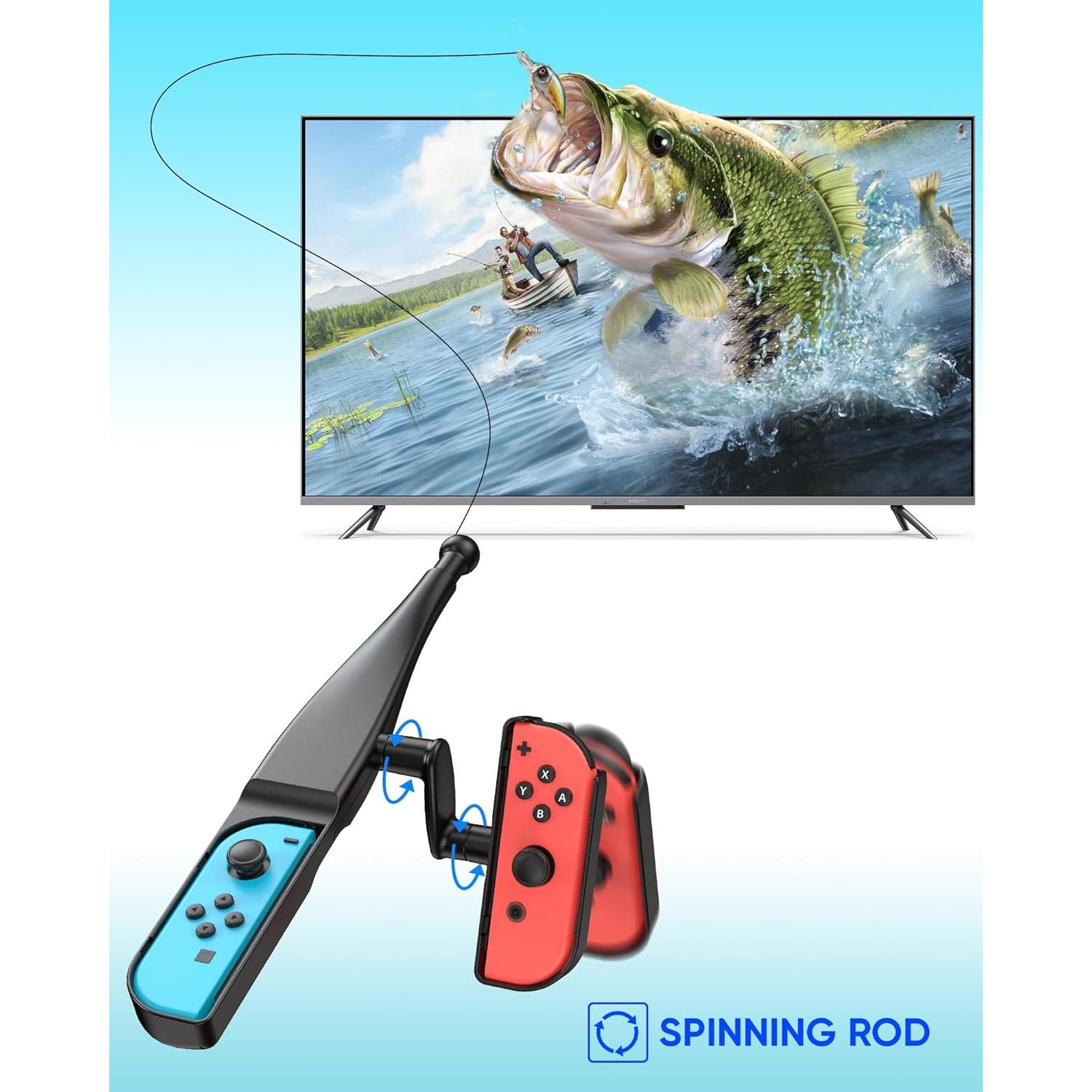 Caña de Pesca MENEEA para Nintendo Switch y Switch OLED