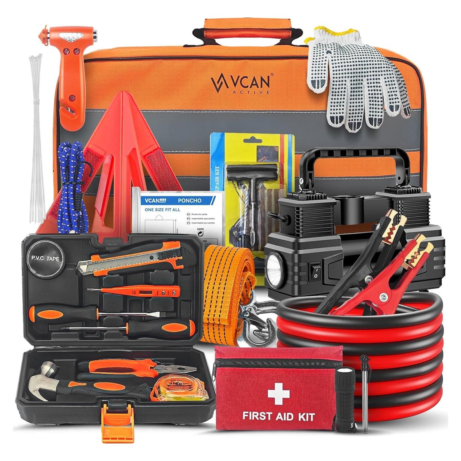 Kit de Emergencia para Automóvil VCAN ACTIVE 112 Piezas