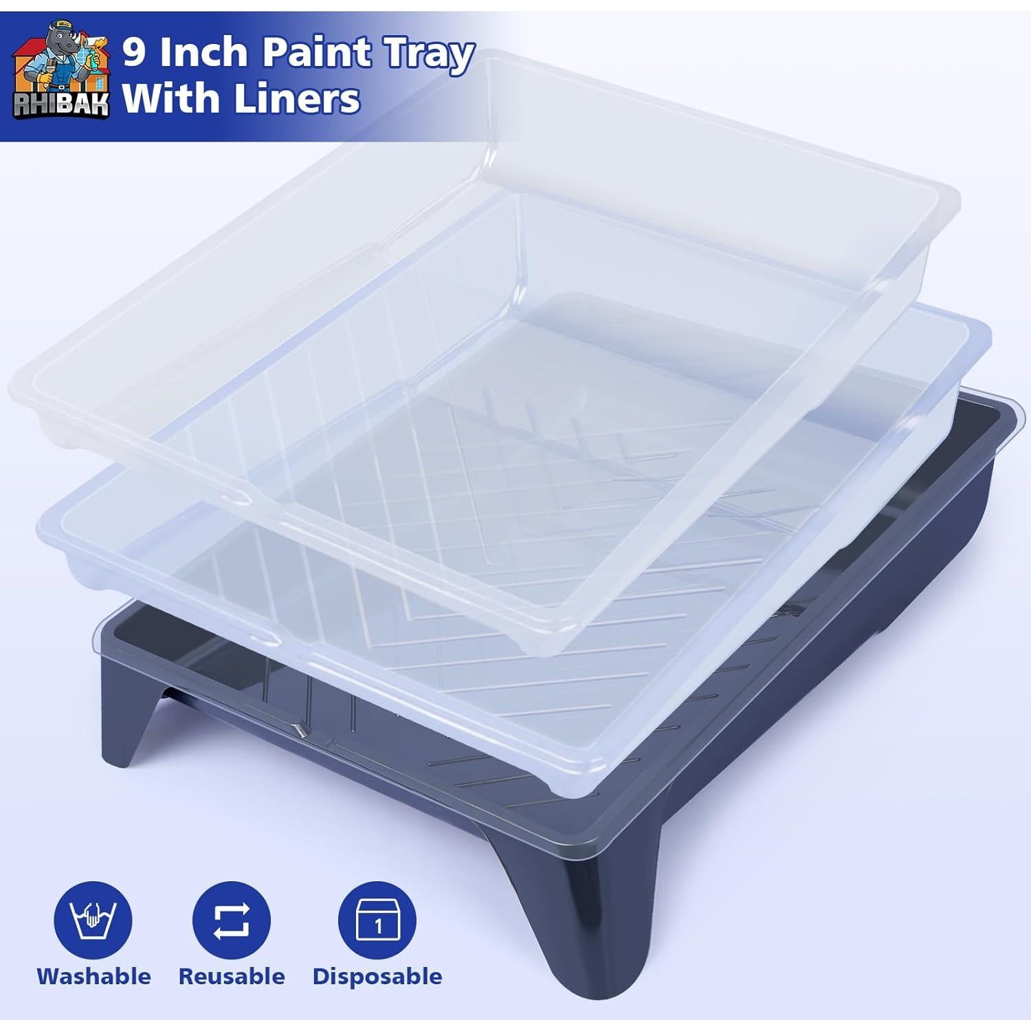 Kit de Rodillo de Pintura Rhibak 27 Piezas con Poste Extensible