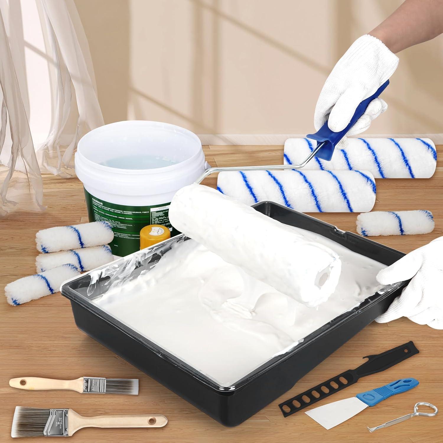 Kit de Rodillo de Pintura Rhibak 27 Piezas con Poste Extensible