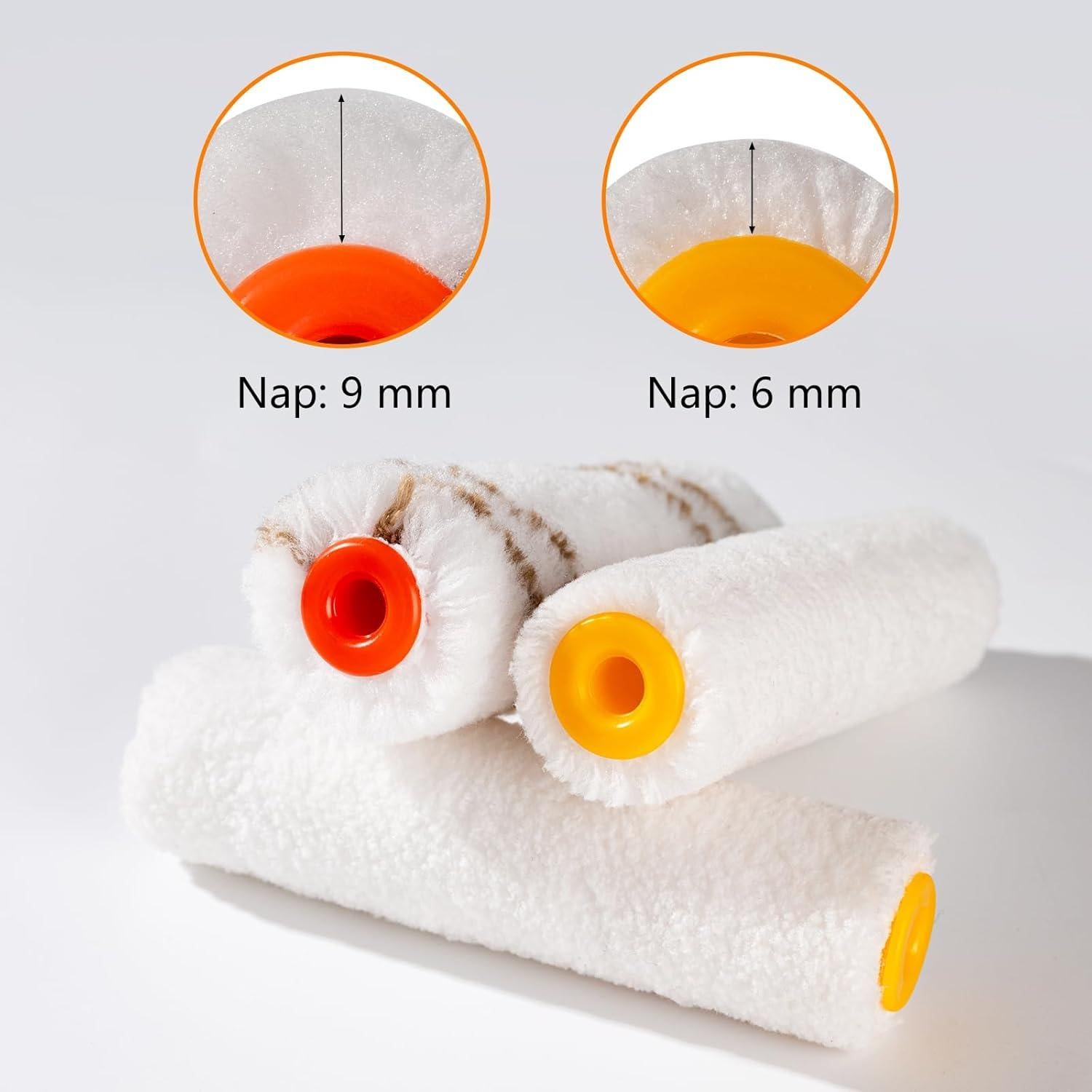 Kit de Rodillo de Pintura Mister Rui 12 Piezas 10 cm Microfibra