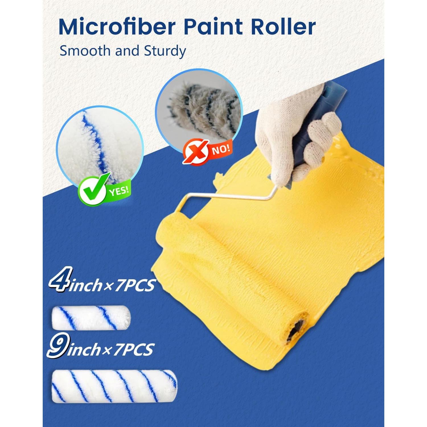 Kit de Rodillos de Pintura 32PCS IDEAALS con Palo Extensible