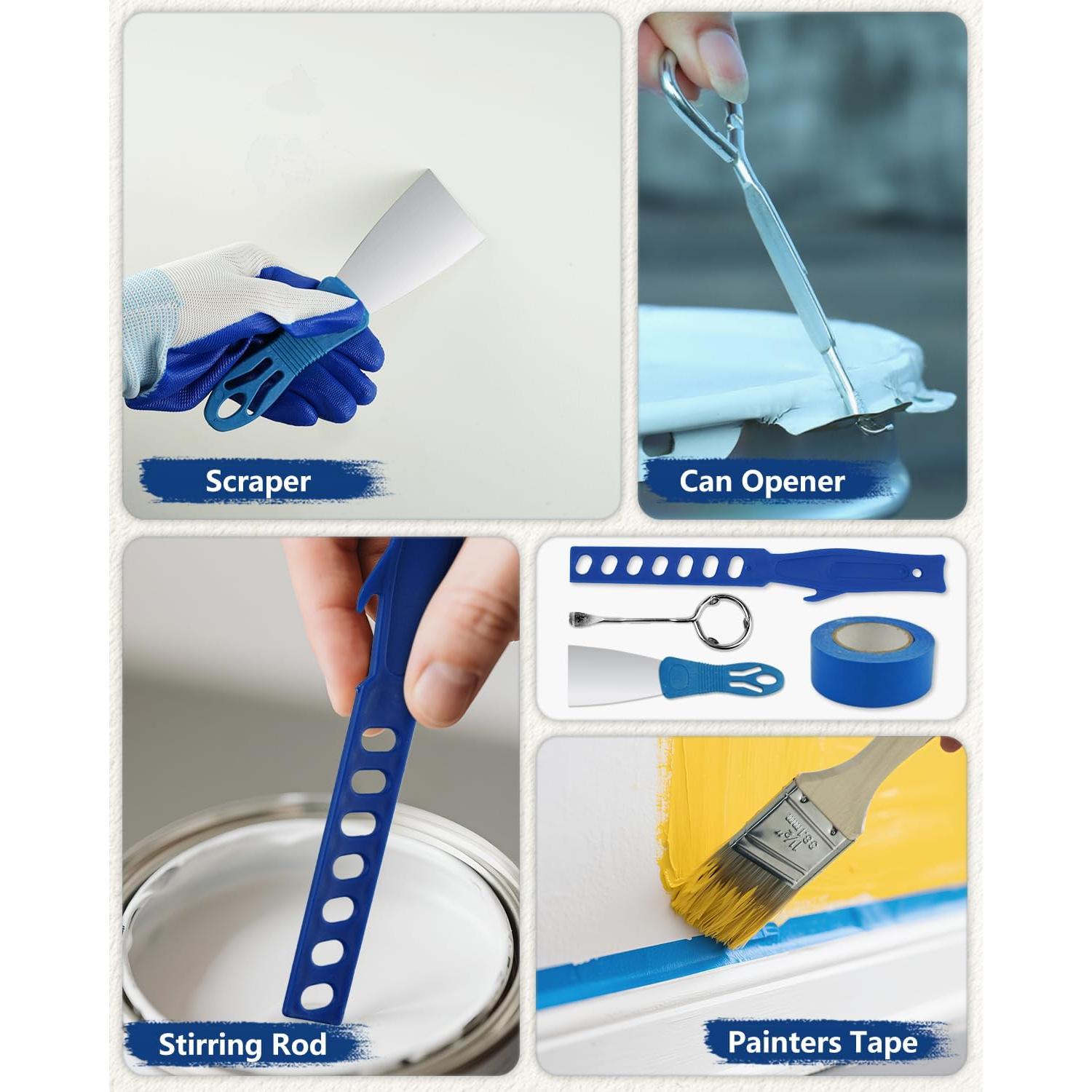 Kit de Rodillos de Pintura 32PCS IDEAALS con Palo Extensible