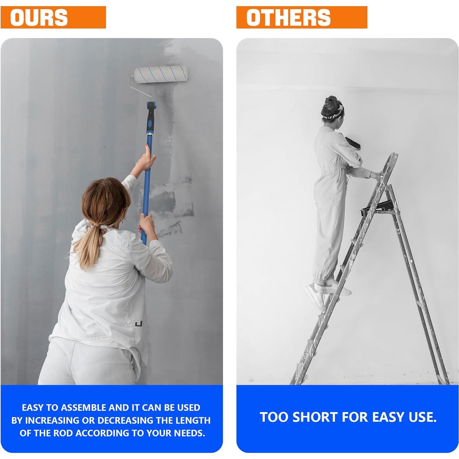 Rodillo de Pintura WHshawmics 9" con Mango Ajustable 1.52m