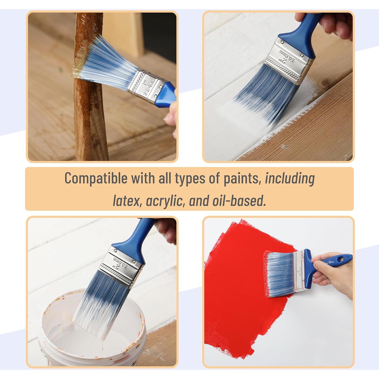 Juego de Brochas de Pintura Bates Choice - 5 Tamaños Ergonómicos