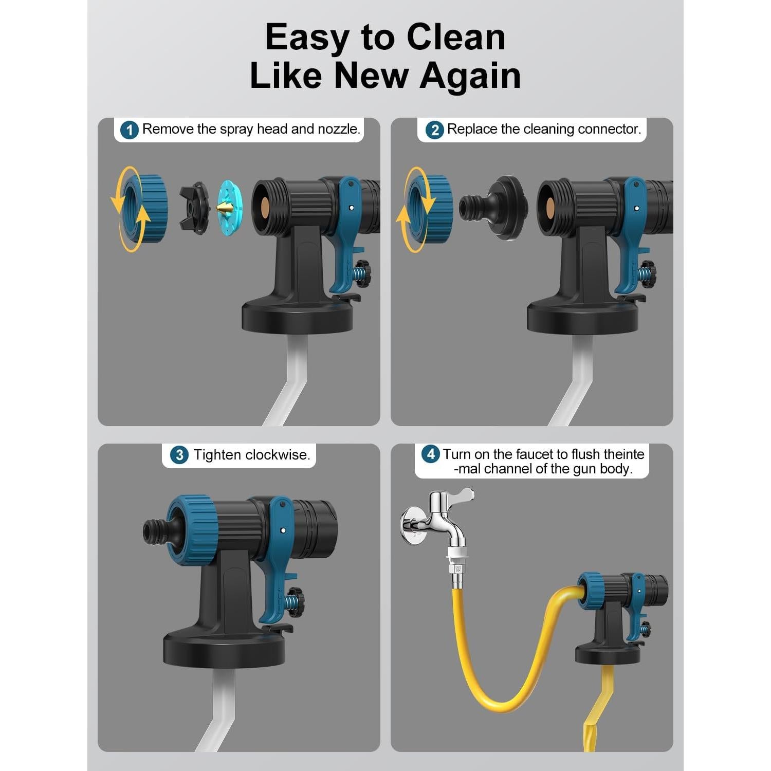 Pulverizador de pintura HVLP WIBENTL W60B2 3 modos 4 boquillas