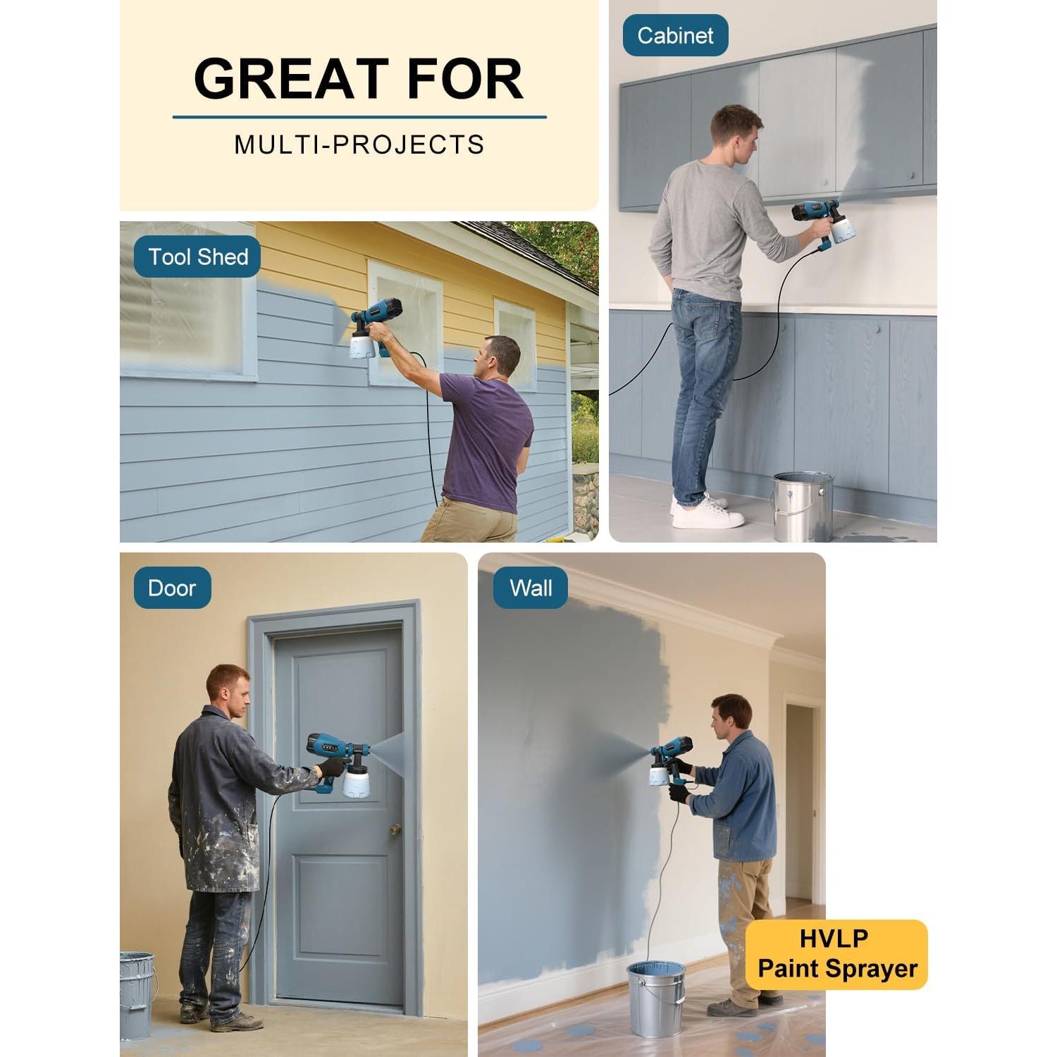 Pulverizador de pintura HVLP WIBENTL W60B2 3 modos 4 boquillas