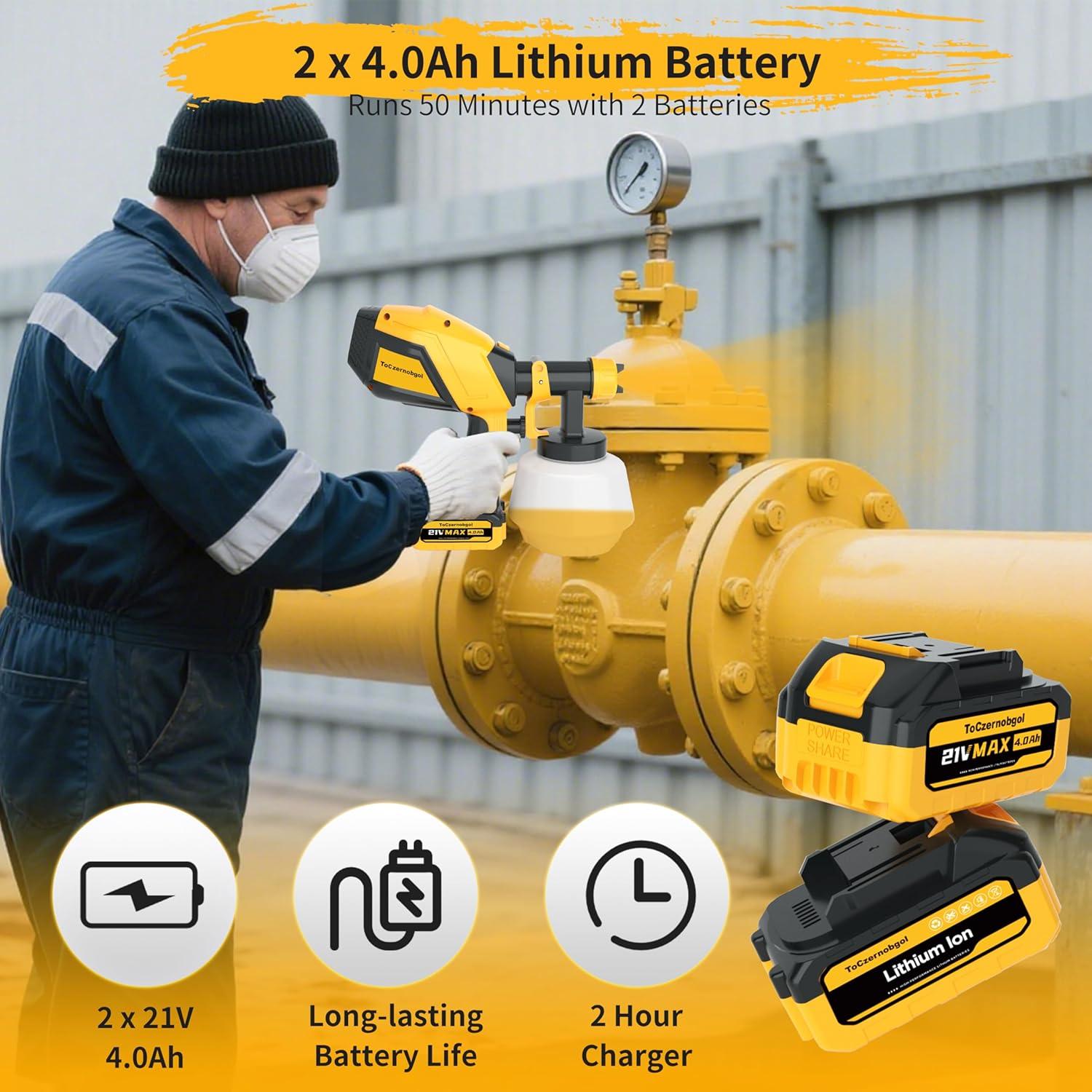 Pulverizador de Pintura Inalámbrico ToCzernobgol JH-12Z 1200ML