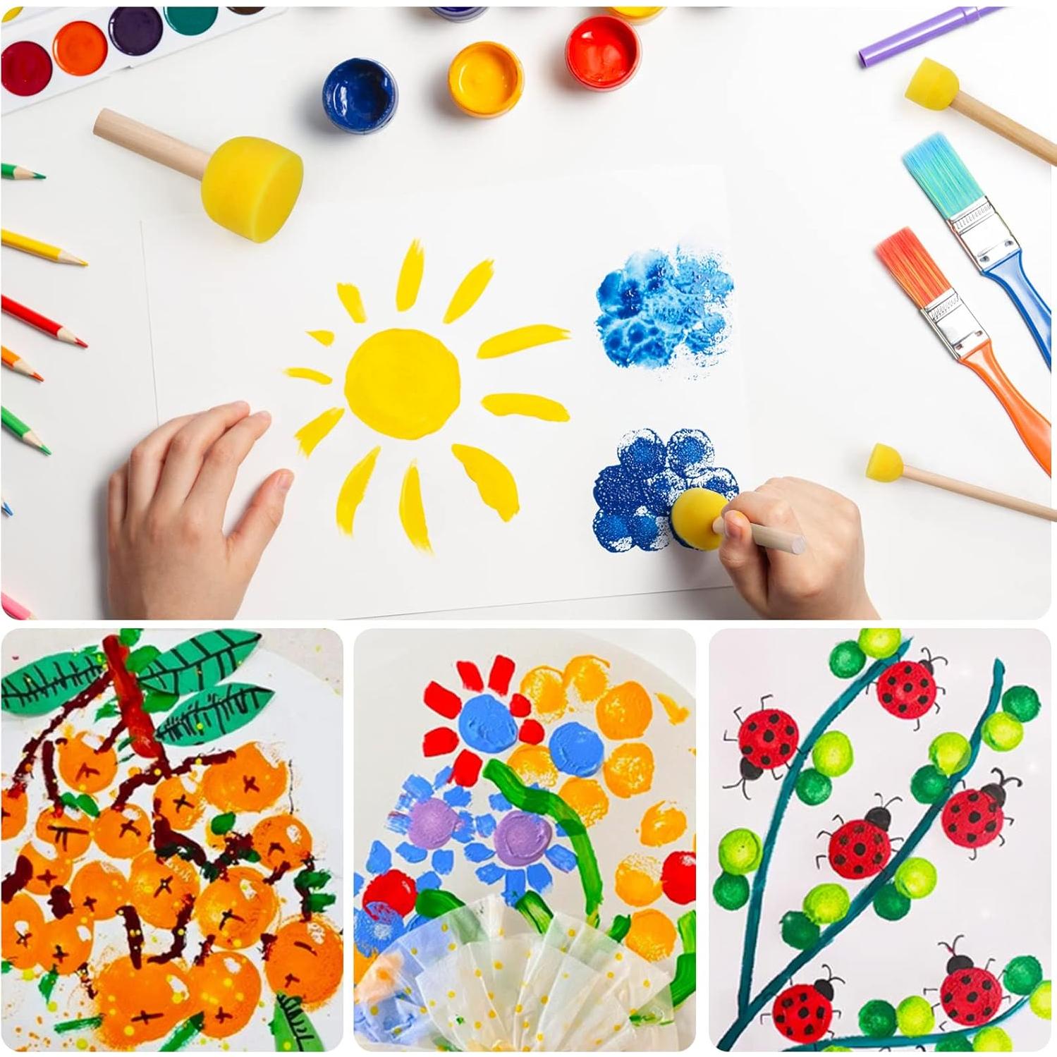 Juego de 30 Brochas de Esponja Redondas Vivinin para Pintura