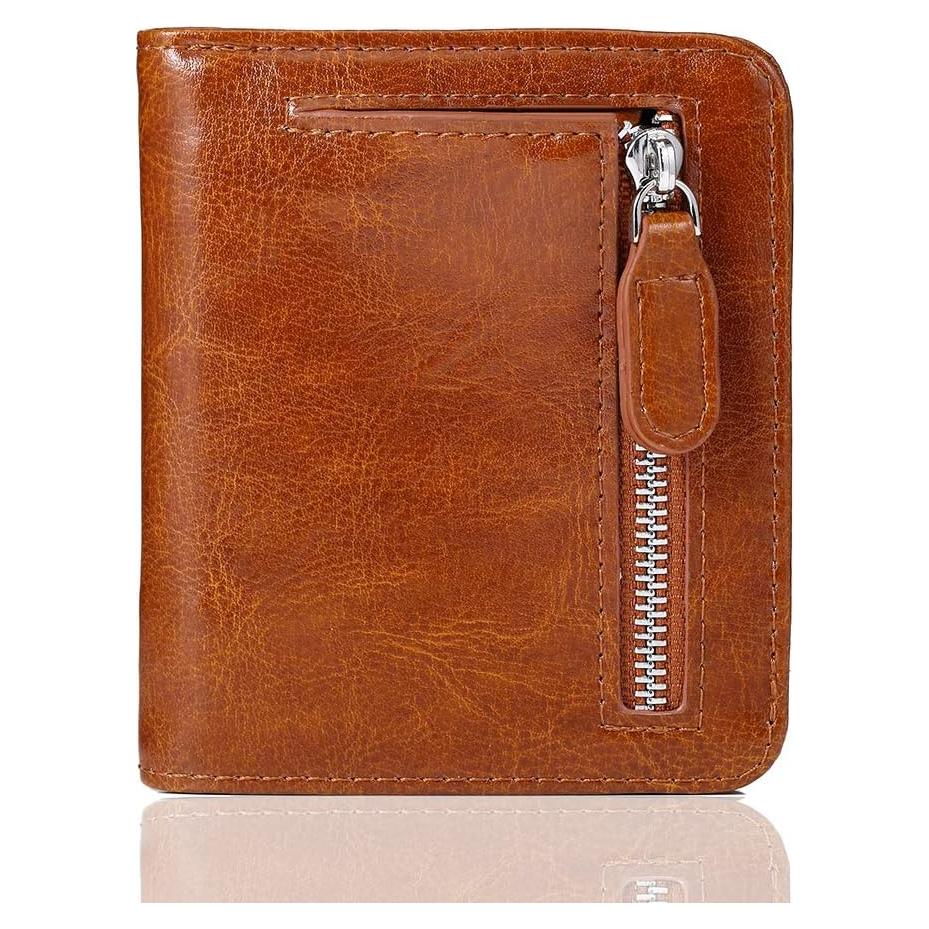 Billetera FUNTOR Bifolding RFID Cuero Genuino para Mujeres