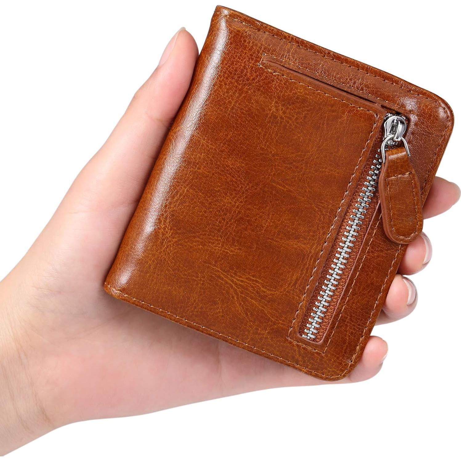 Billetera FUNTOR Bifolding RFID Cuero Genuino para Mujeres