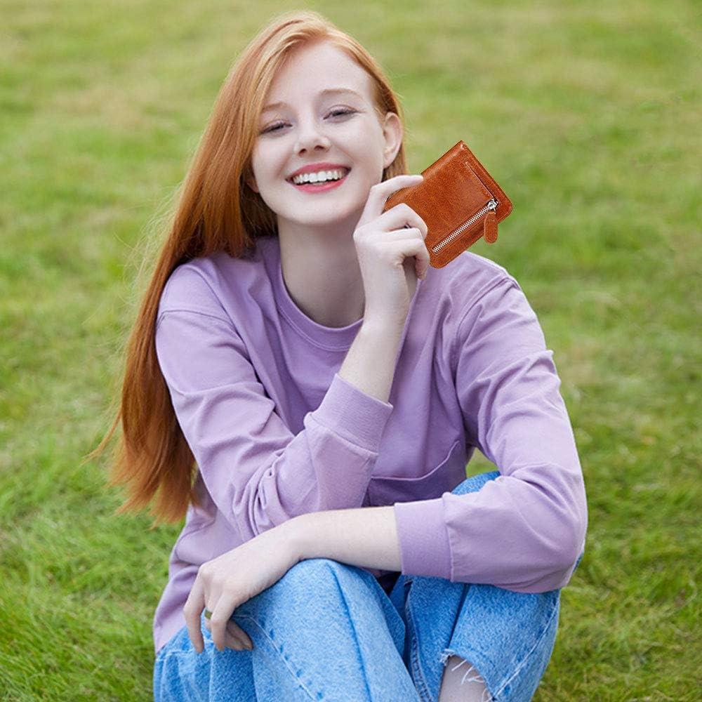 Billetera FUNTOR Bifolding RFID Cuero Genuino para Mujeres