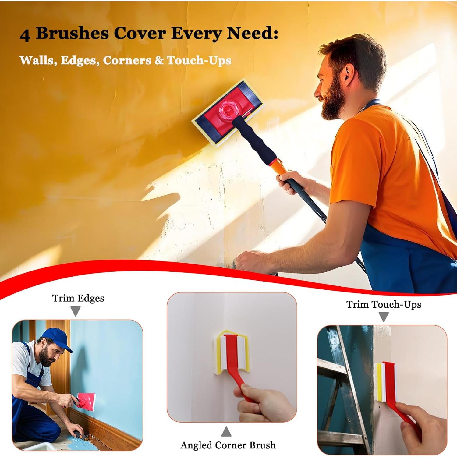 Kit de herramientas de pintura DIHOW 10 PCS con almohadillas de 7"