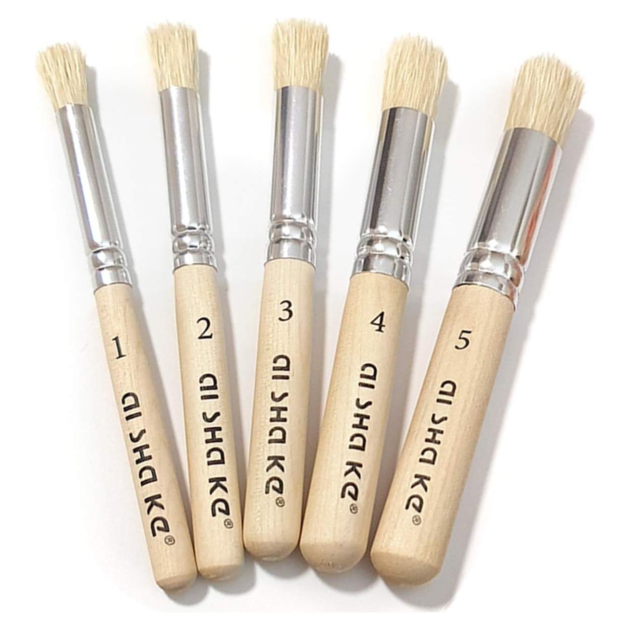 Juego de Pinceles de Plantilla Auhoahsil, 5 Pcs Cerda Natural