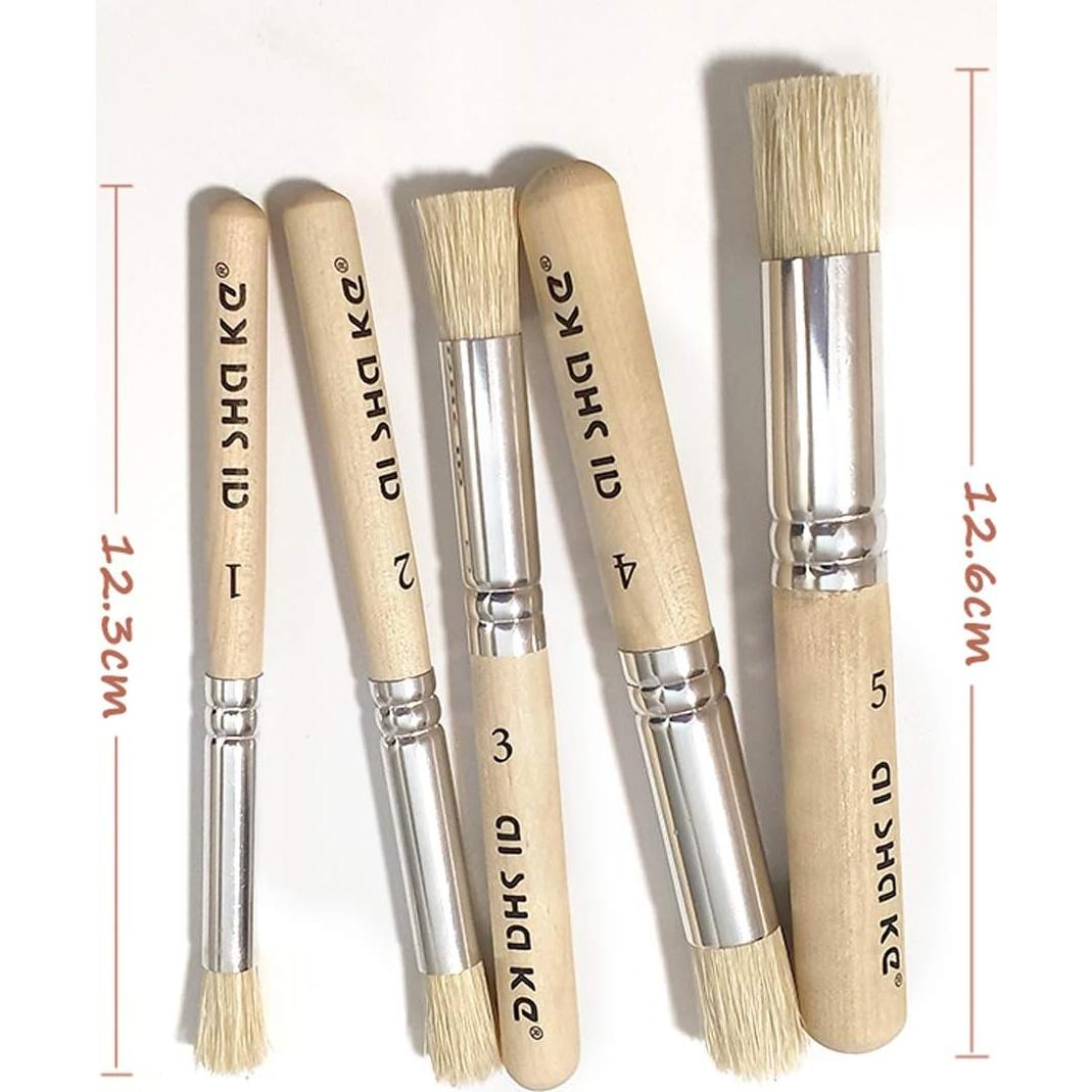 Juego de Pinceles de Plantilla Auhoahsil, 5 Pcs Cerda Natural