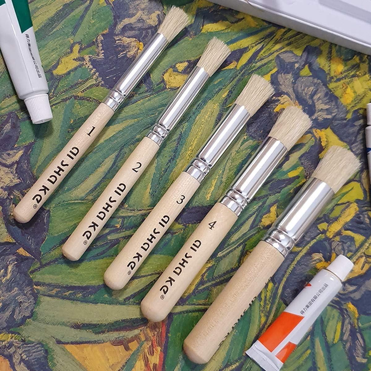 Juego de Pinceles de Plantilla Auhoahsil, 5 Pcs Cerda Natural