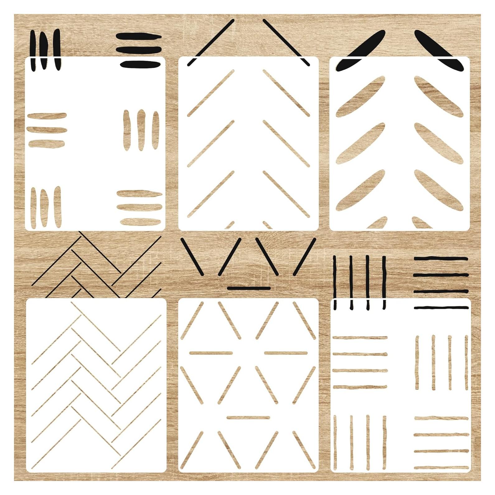 Paquete de 6 plantillas de pared SHYJSHYJ 36x29 cm modernas