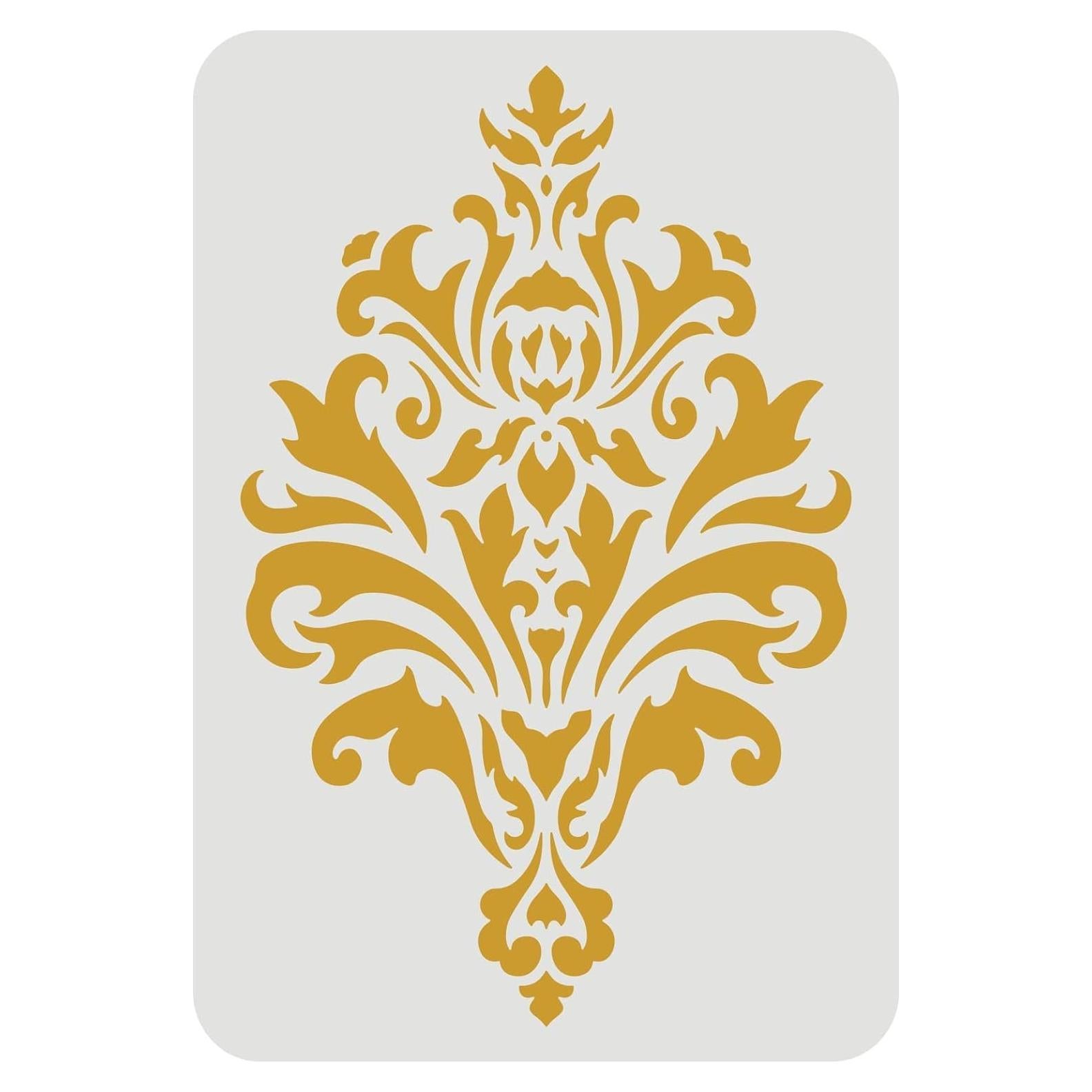 Plantilla Floral Damask FINGERINSPIRE A4 Reutilizable 29.7x21cm