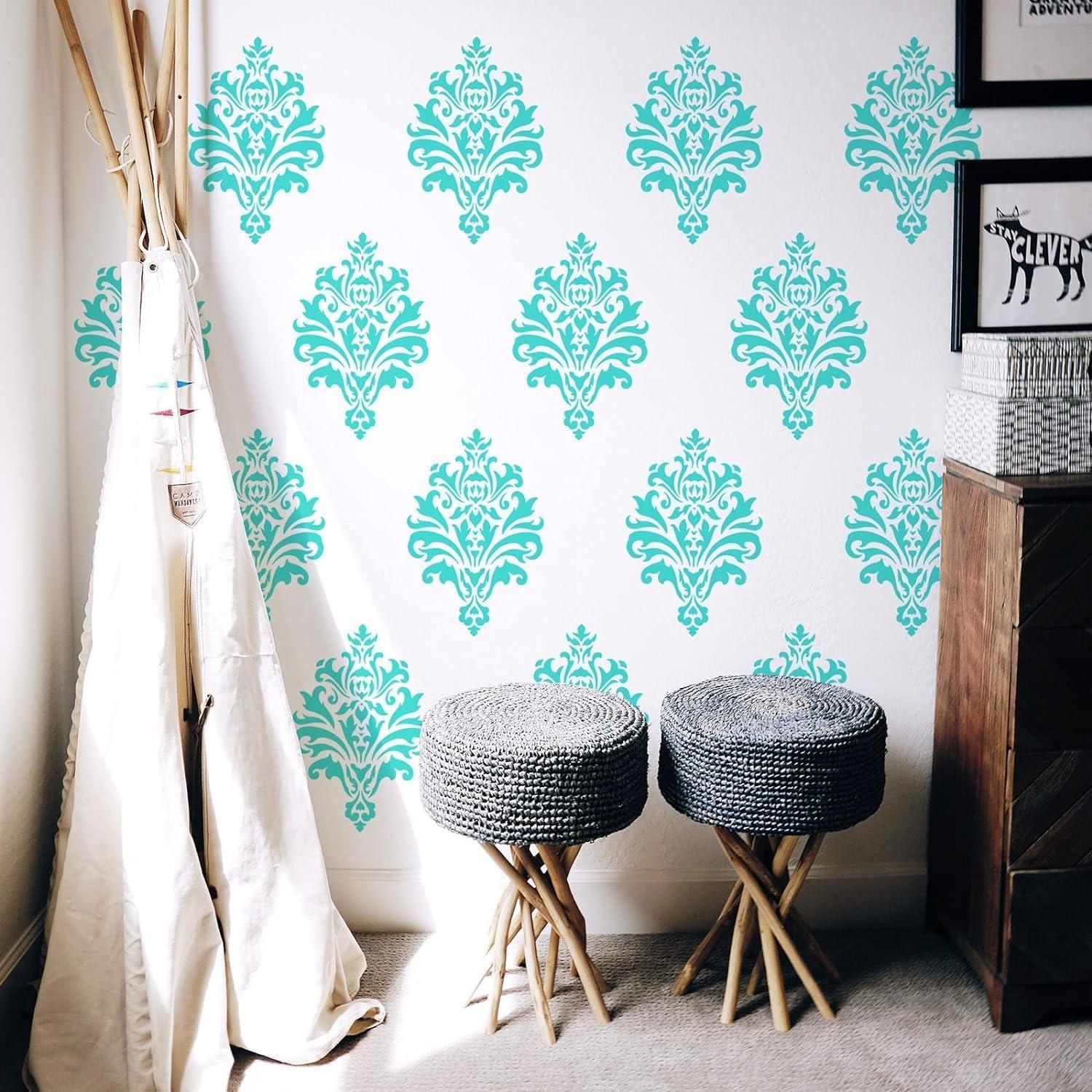 Plantilla Floral Damask FINGERINSPIRE A4 Reutilizable 29.7x21cm