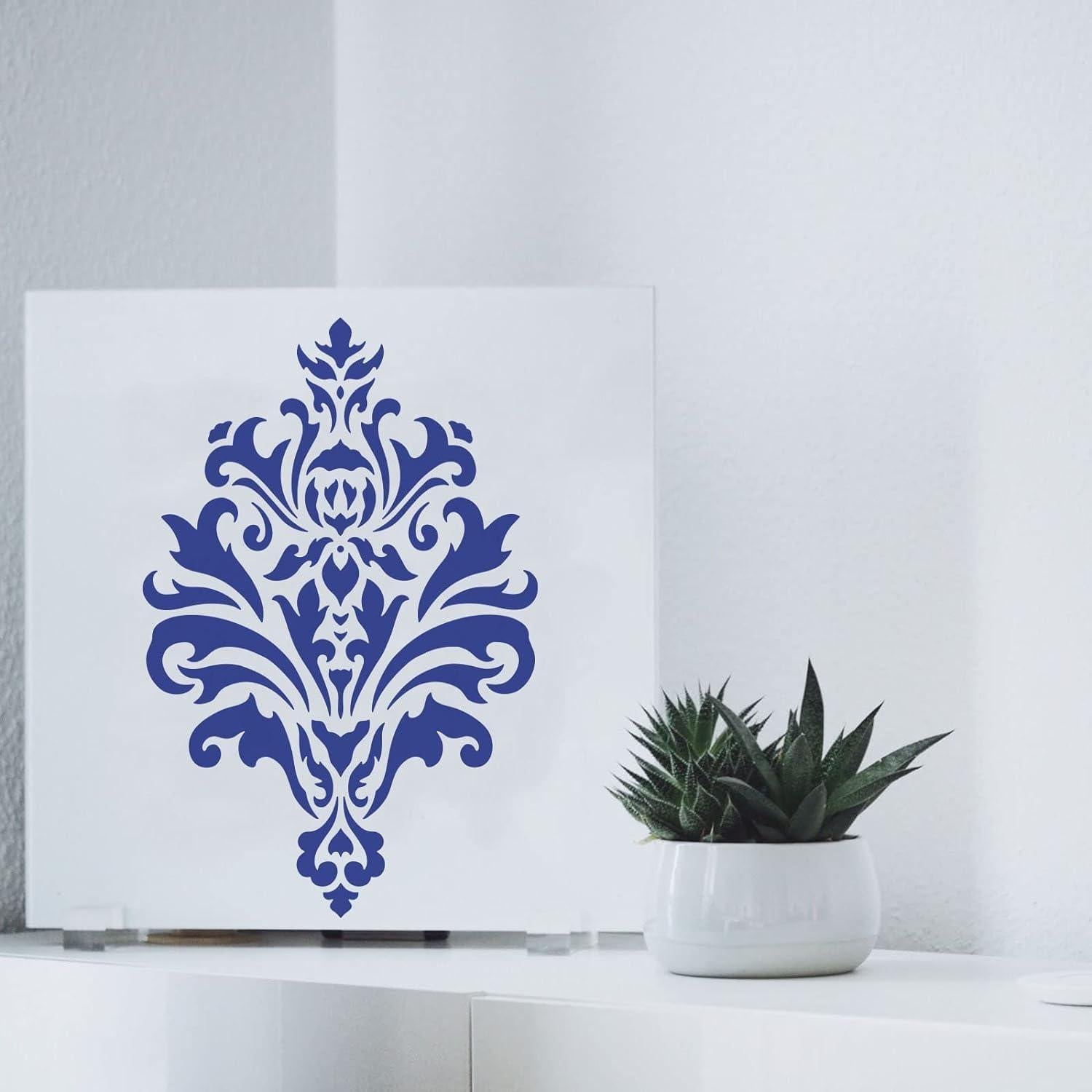 Plantilla Floral Damask FINGERINSPIRE A4 Reutilizable 29.7x21cm