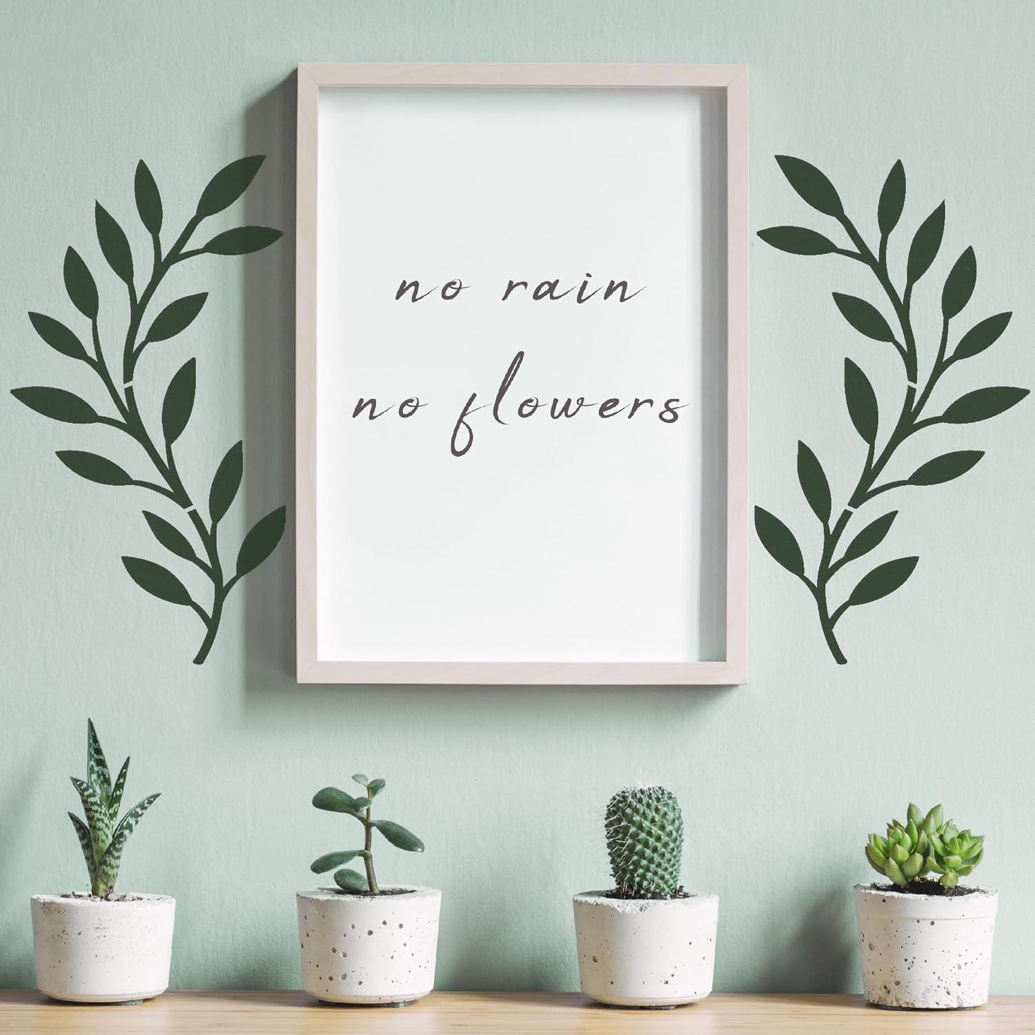 Plantilla de Pared Reutilizable SHYJSHYJ Hoja de Olivo 36x30 cm