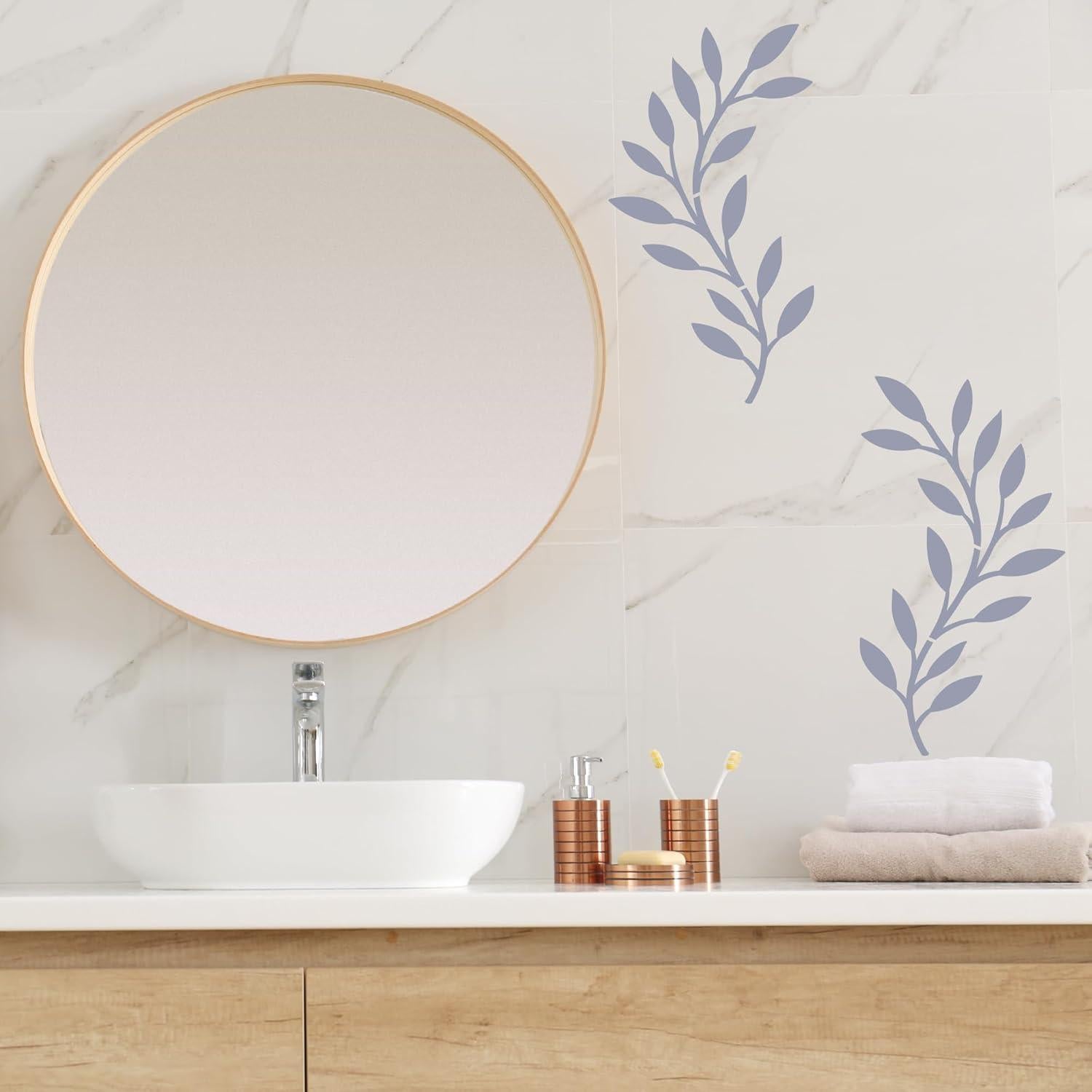 Plantilla de Pared Reutilizable SHYJSHYJ Hoja de Olivo 36x30 cm