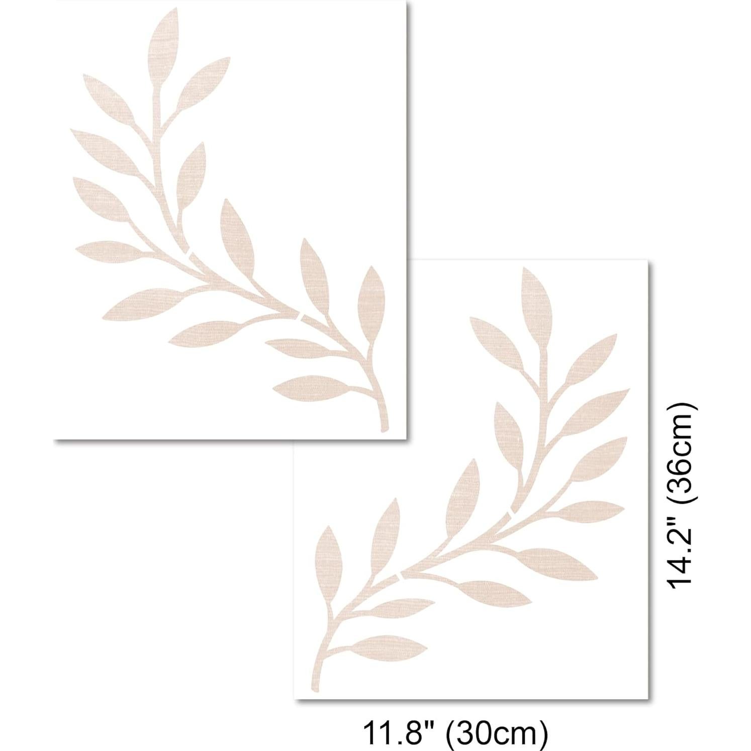 Plantilla de Pared Reutilizable SHYJSHYJ Hoja de Olivo 36x30 cm