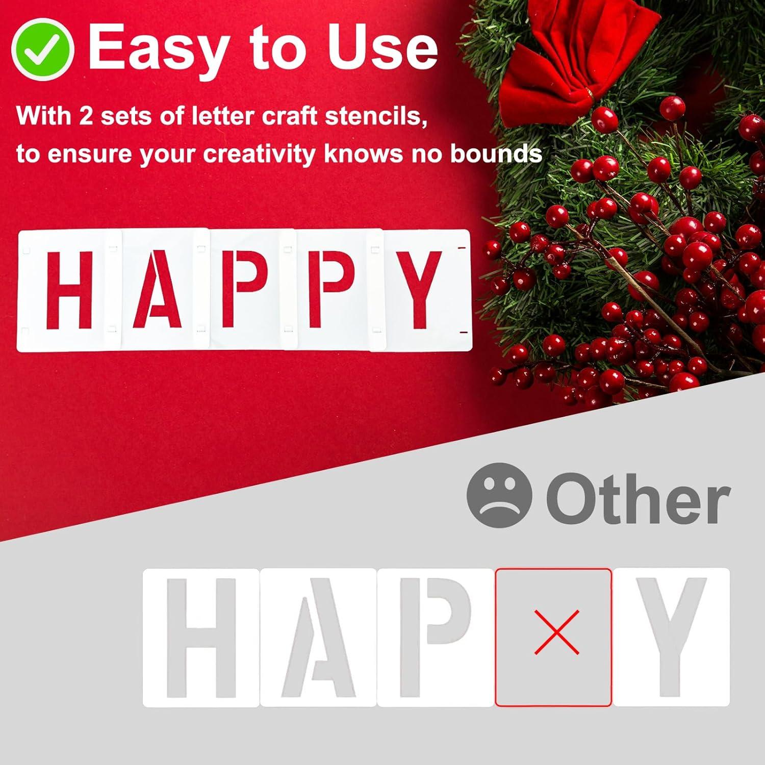 Juego de Plantillas de Letras 2" Vomulato - 72 Reutilizables