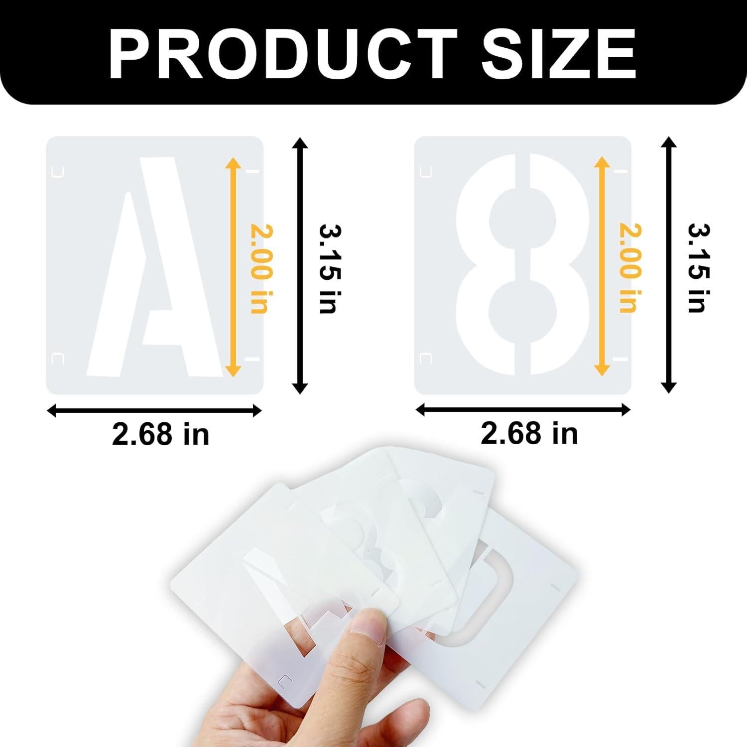 Juego de Plantillas de Letras 2" Vomulato - 72 Reutilizables