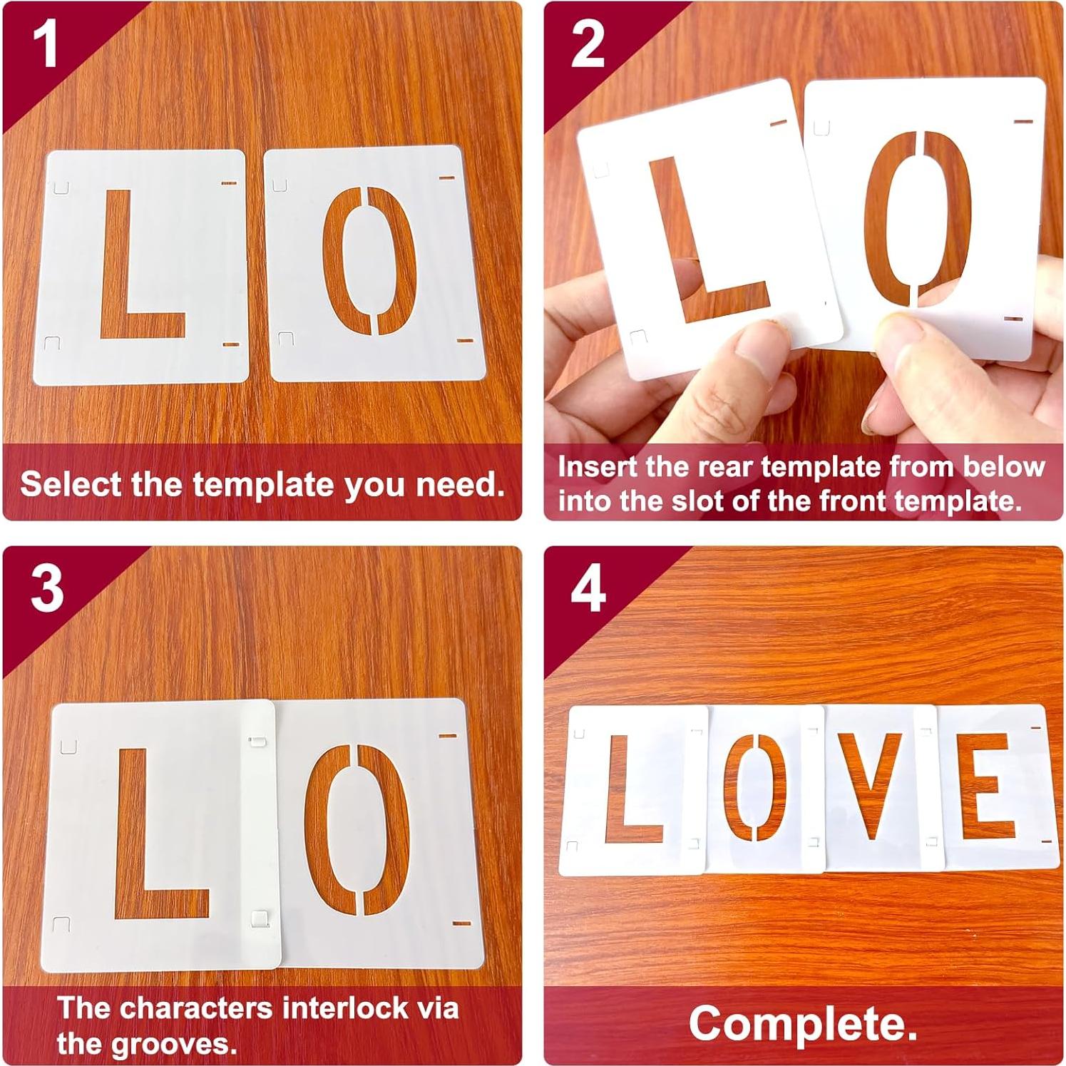 Juego de Plantillas de Letras 2" Vomulato - 72 Reutilizables