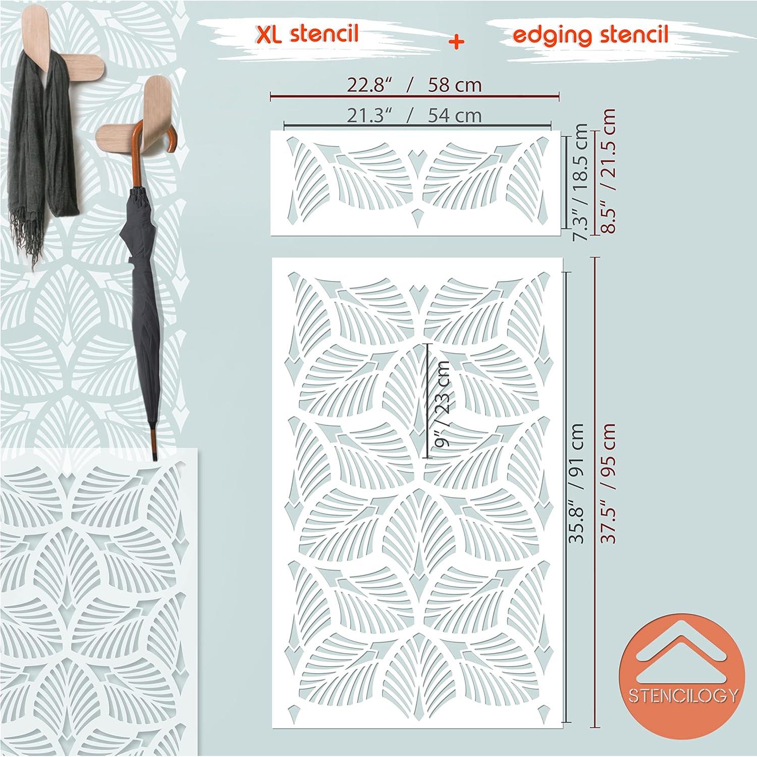 Plantilla de Pared XL STENCILOGY 96.5x58.4 cm Floral