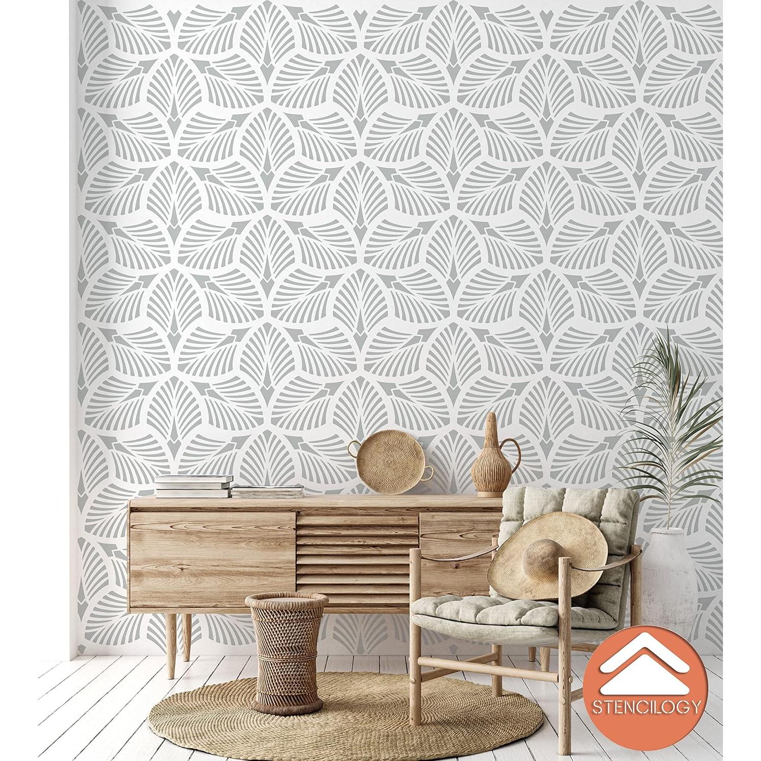 Plantilla de Pared XL STENCILOGY 96.5x58.4 cm Floral