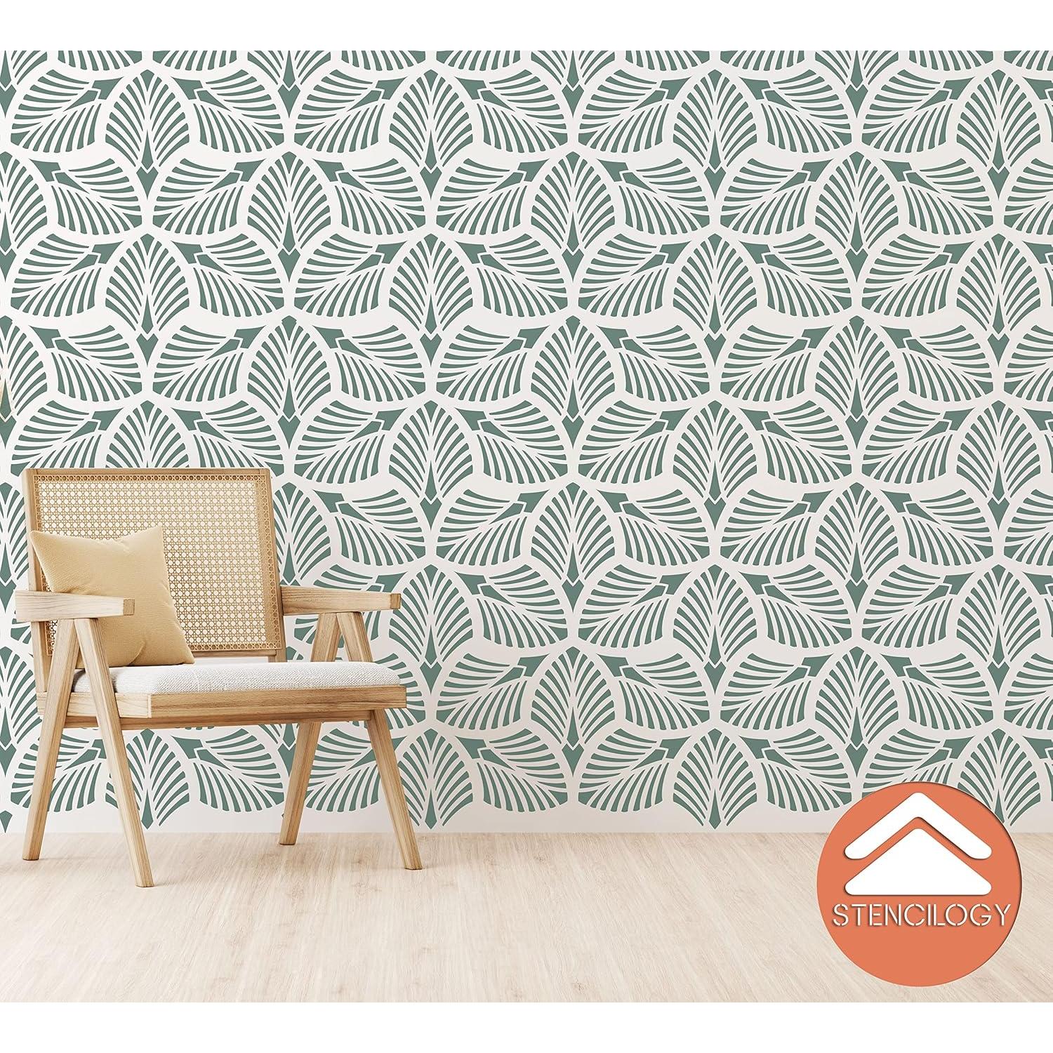 Plantilla de Pared XL STENCILOGY 96.5x58.4 cm Floral