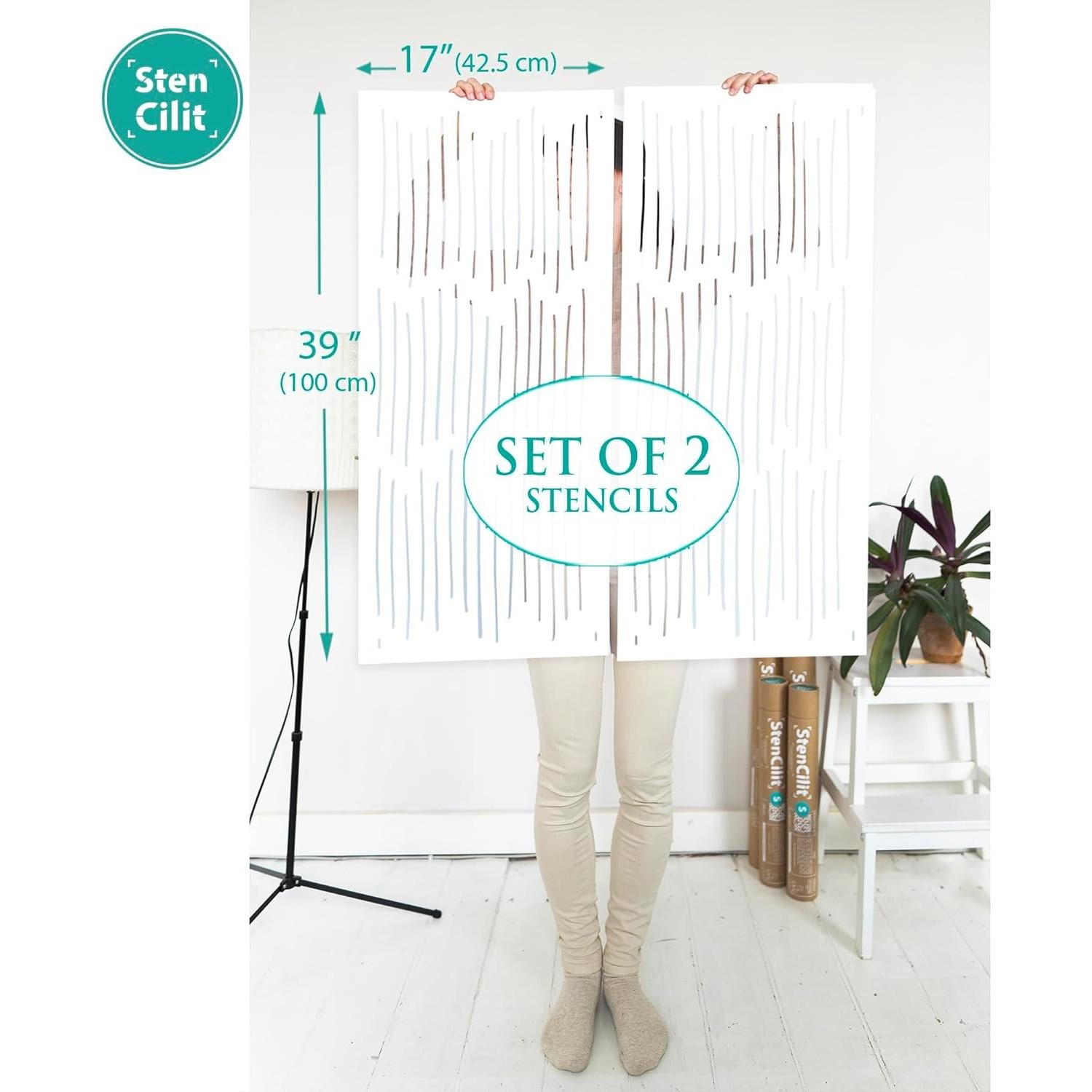 Plantillas Geométricas para Pintar STENCILIT - 2 Piezas 99x60 cm