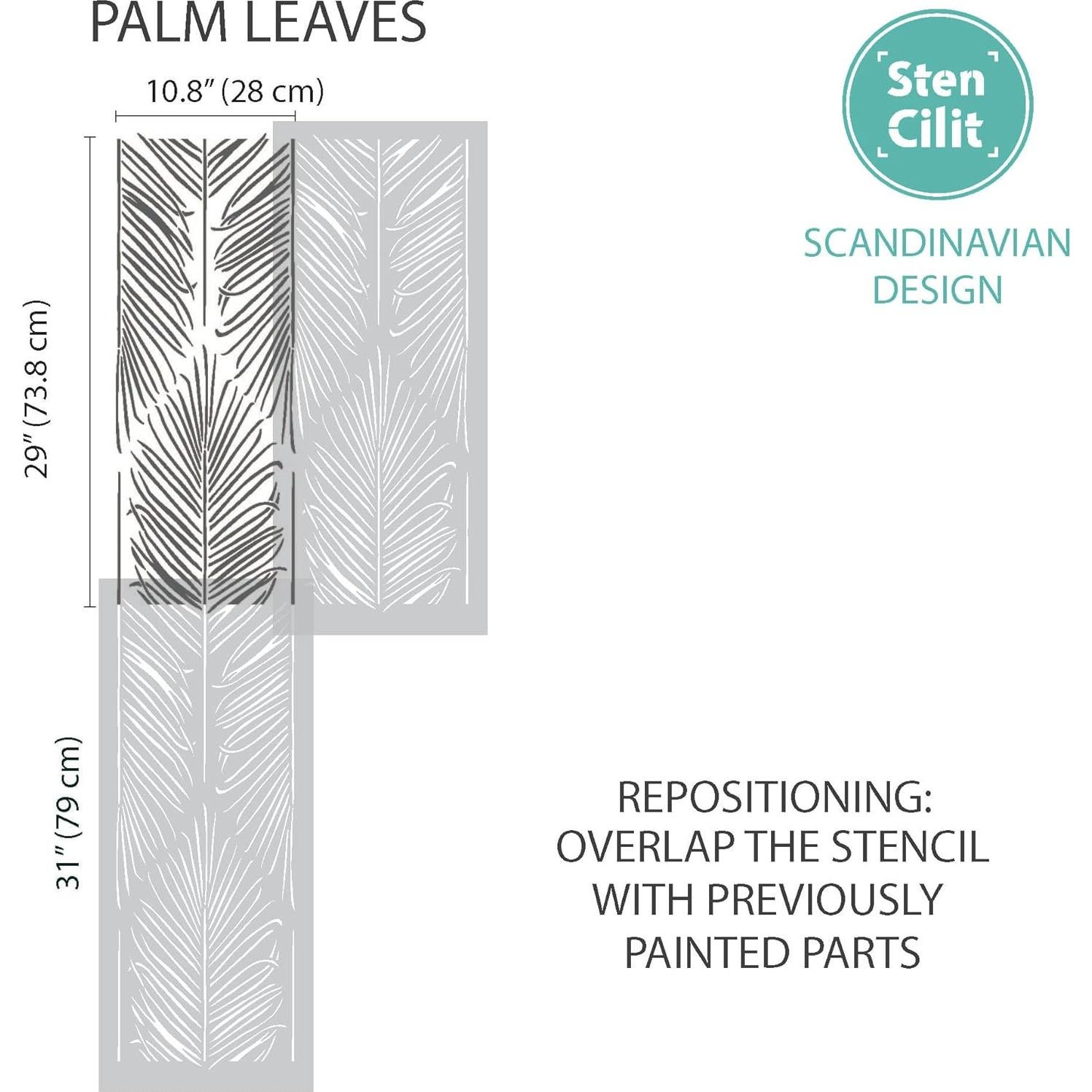 Plantillas de Pared STENCILIT® Palma - 2 Paquete 79x33 cm