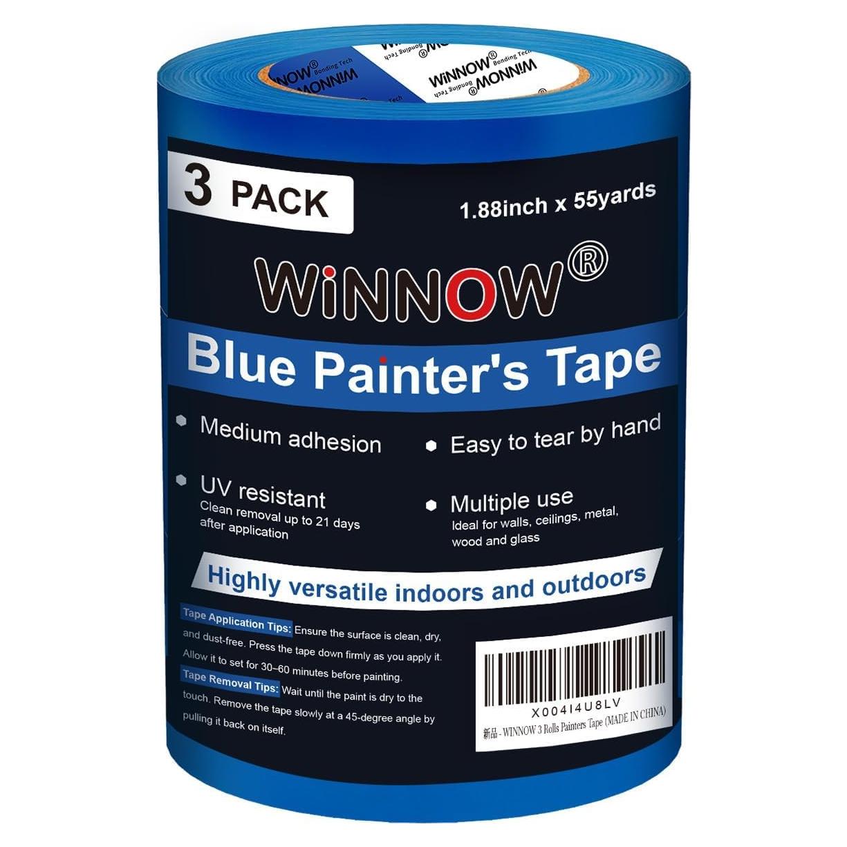 Cinta de Pintura WINNOW Azul 4.78 cm x 50.29 m - 3 Rollos