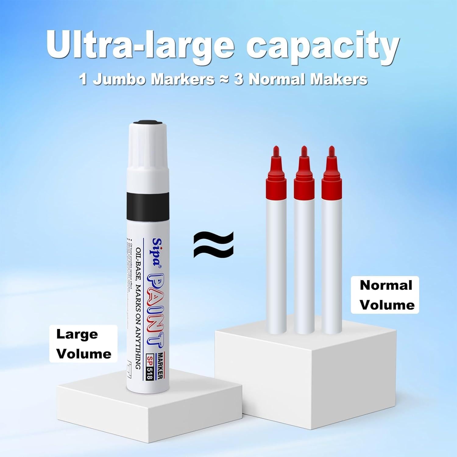 Marcadores de Pintura Sipa Jumbo Negro 2 Unidades Punta Chisel