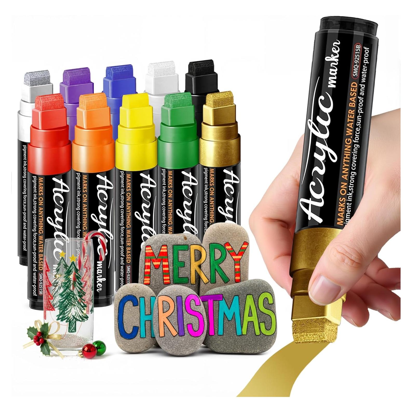 Marcadores de Pintura Acrílica MEHVOR Jumbo 10 Colores 16mm
