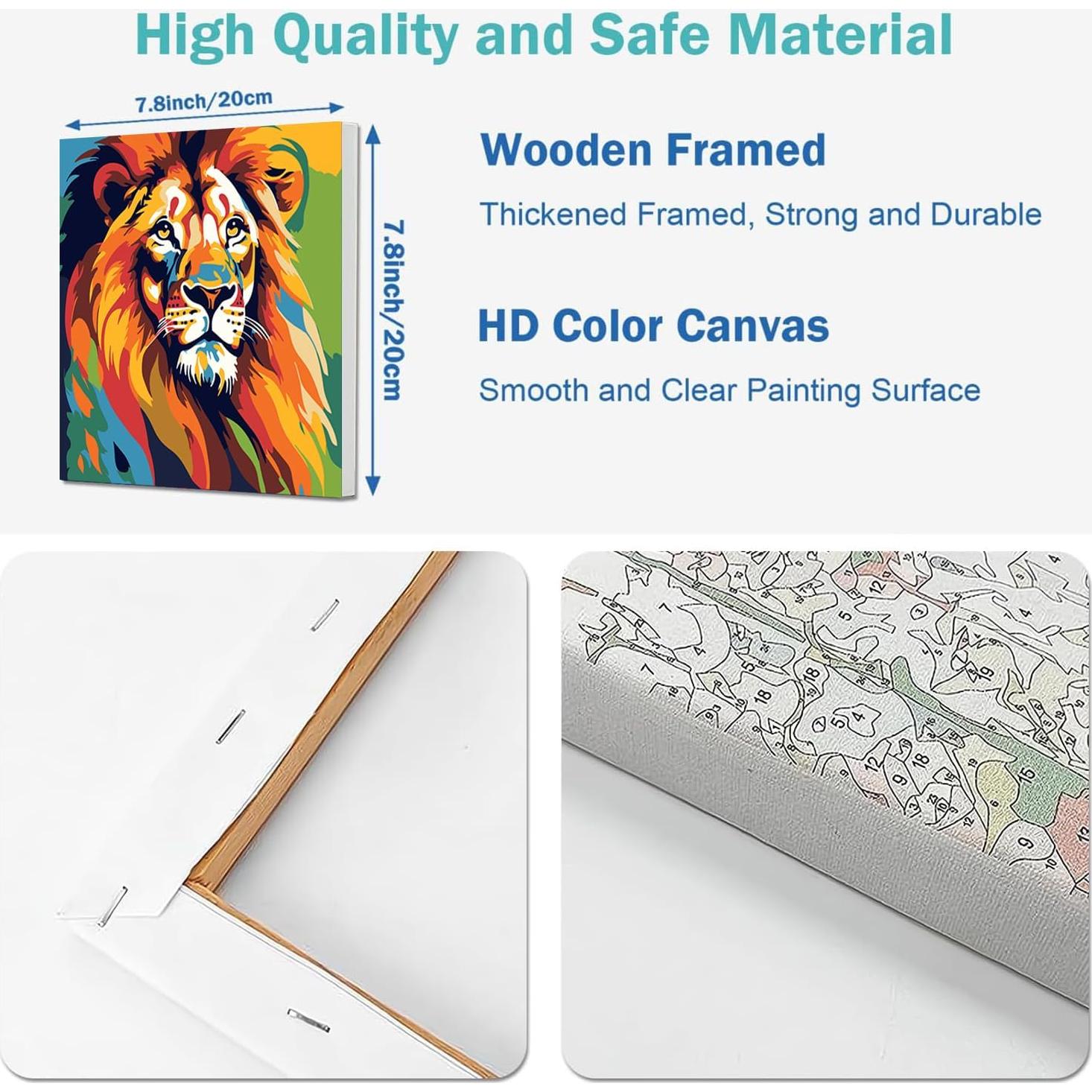 Kit de Pintar por Números MBNTJHT para Niños 20x20 cm